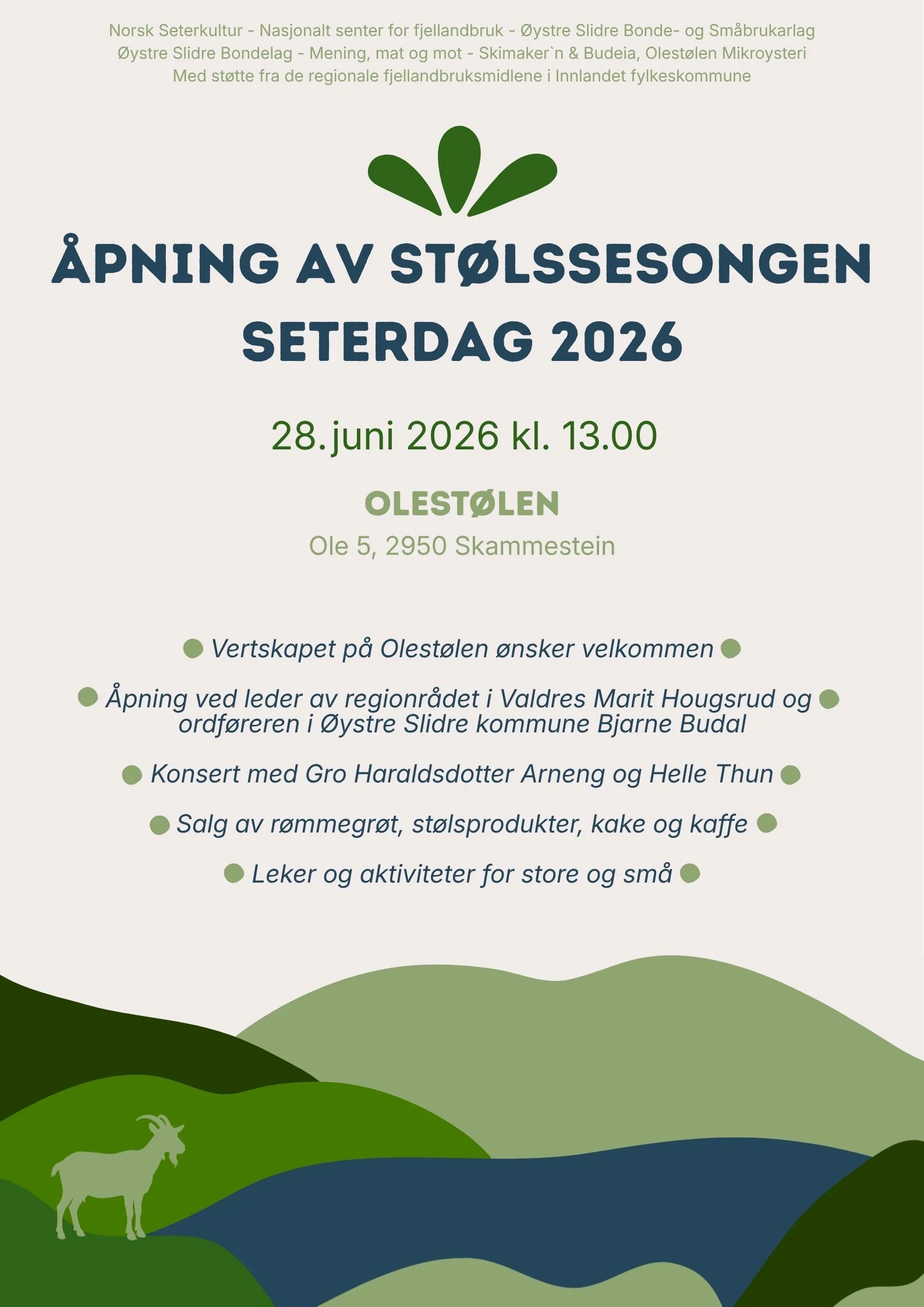 Åpning av stølssesongen - Seterdag 2026
