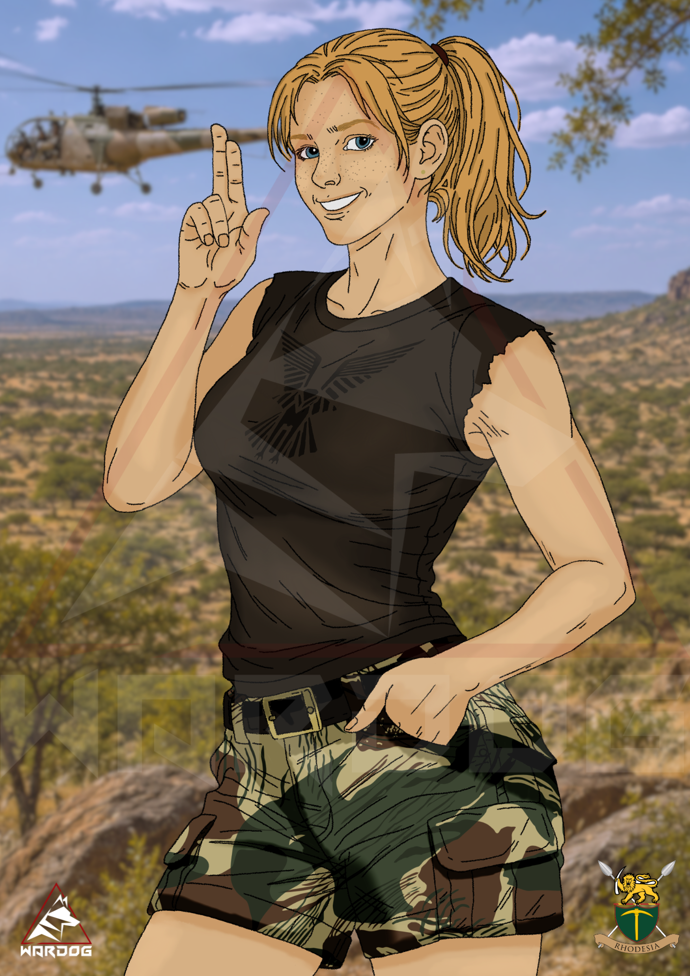 Rhodesian Pin-up Art Print