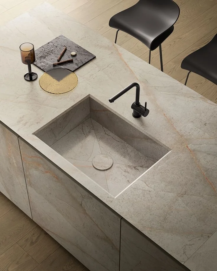 Modern Kitchen Countertops Red and Gold Veins Marble Effect.jpeg