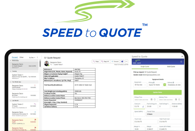 S2q Software Interface Speed to Quote® by S2Q Systems