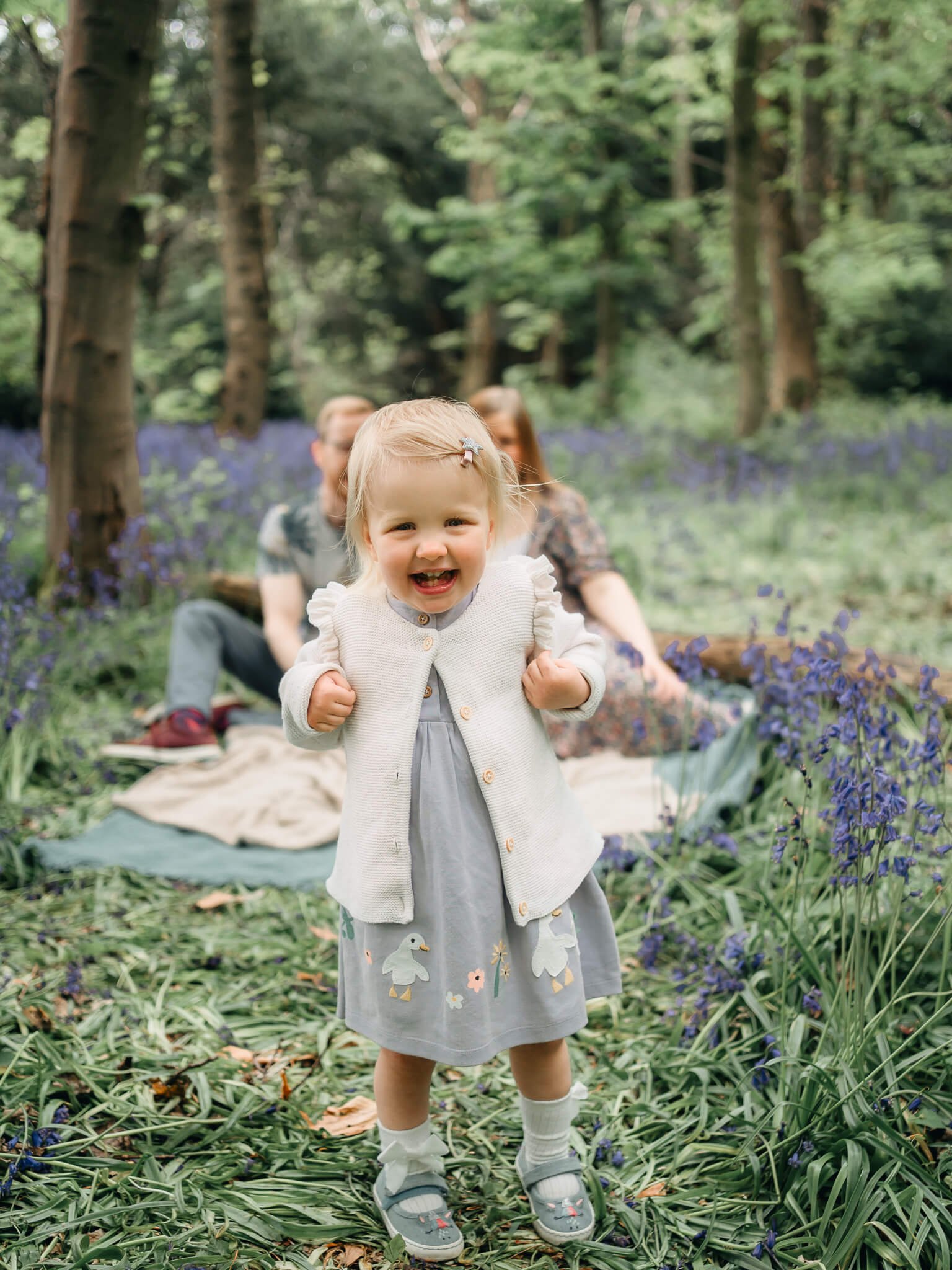 Little girl smiling into camera