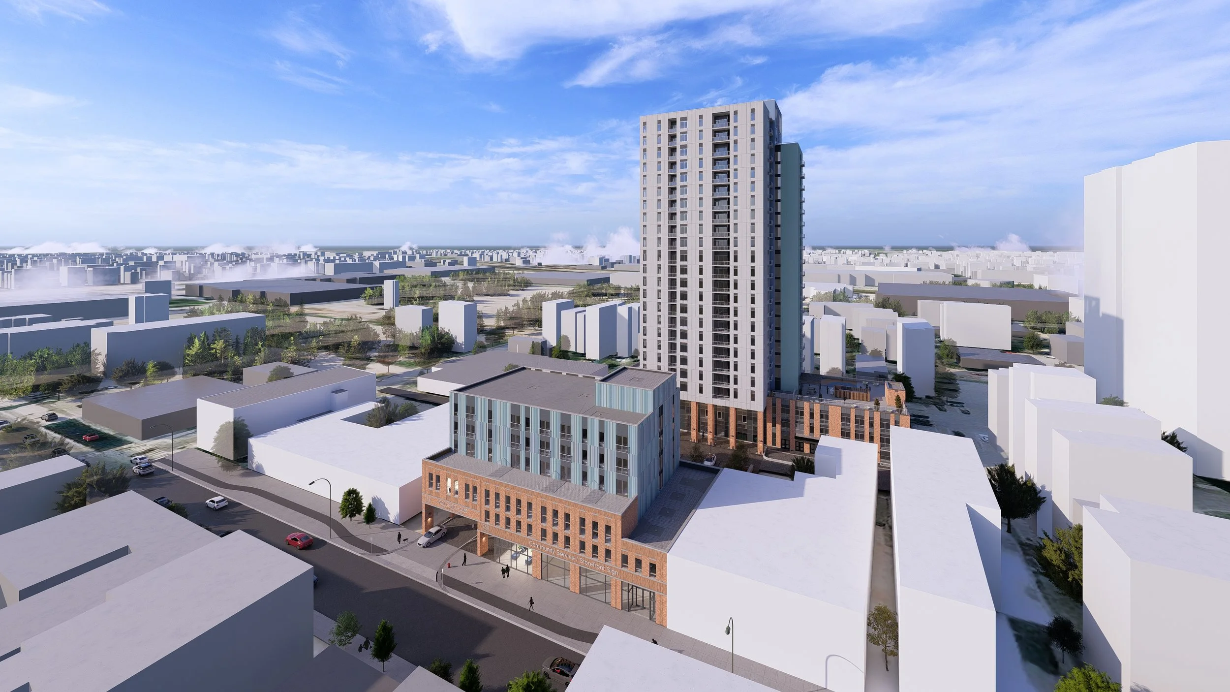 Rendering of CCLC apartment building top down