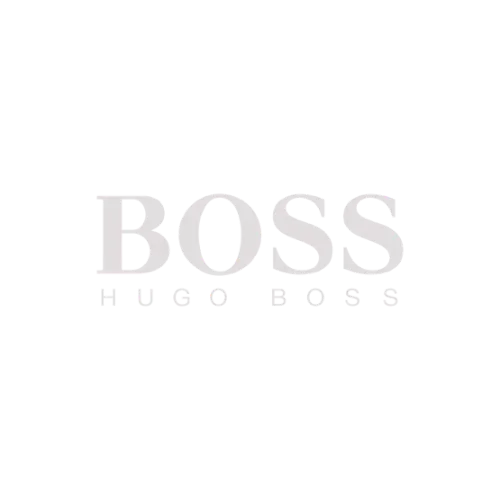 The Hugo Boss Logo in white. 