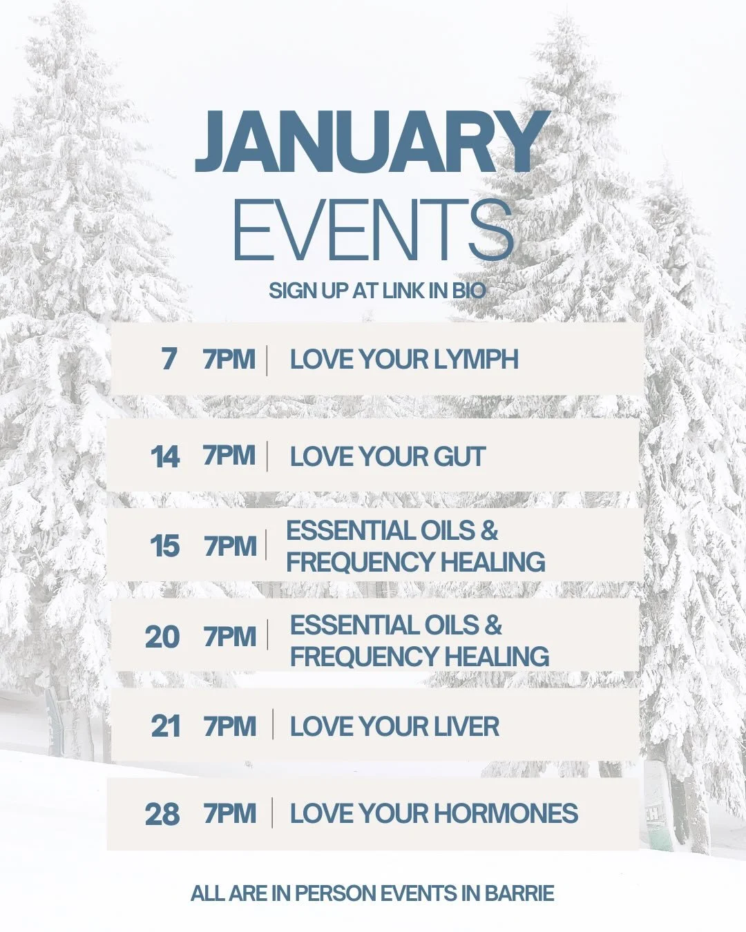 A brand new year often comes with a renewal in one&rsquo;s health goals. 💃

That&rsquo;s kind of my jam. 🙌

Let me help me make the start to your 2026 easier with six incredible classes! 

✨ Lymphatic Drainage 
✨ Gut Health 
✨ Essential Oils &amp; 