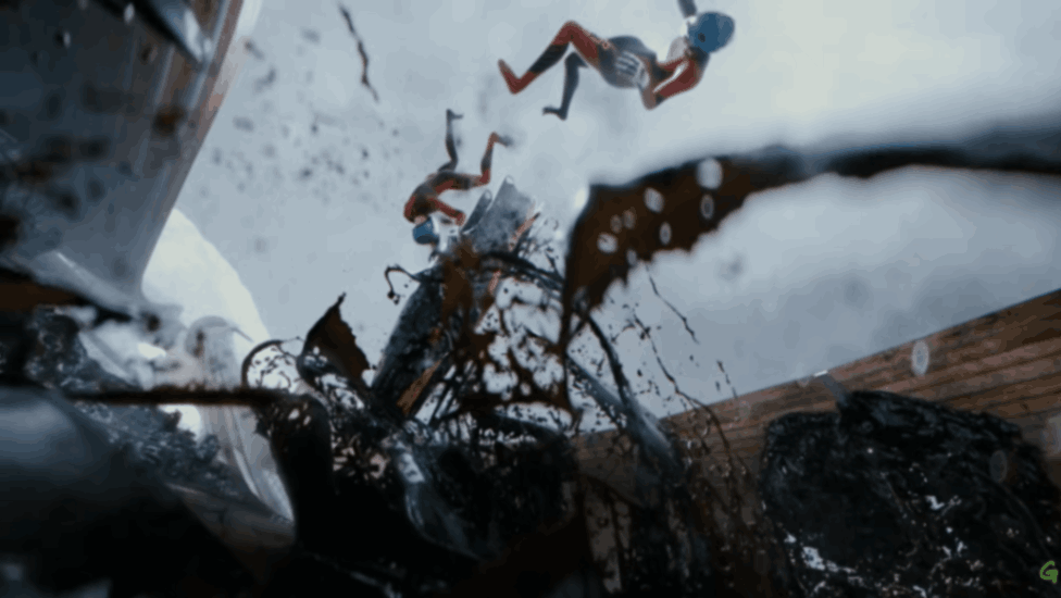 Winter sports crash with athletes and equipment flying through mud and debris