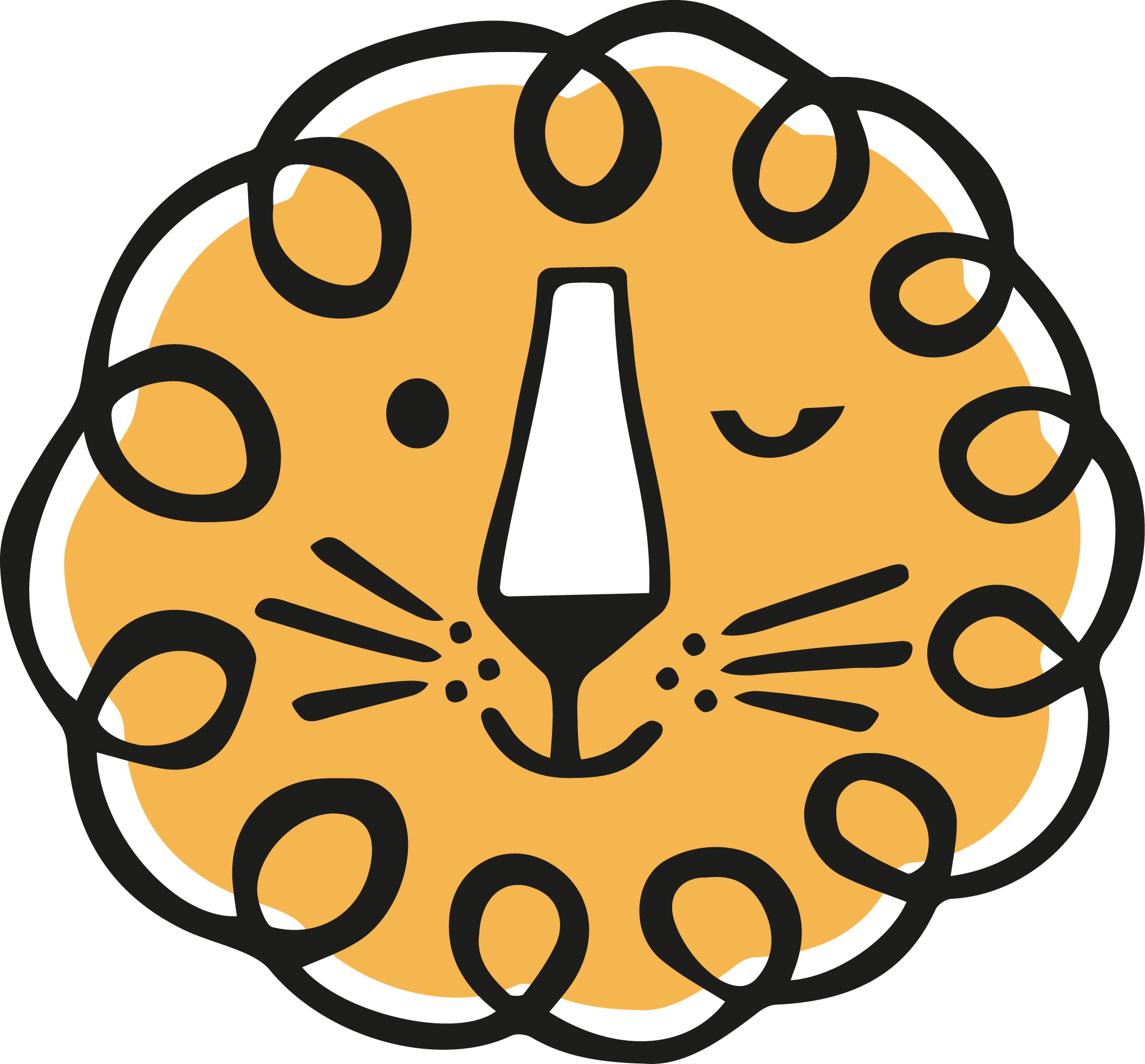 Winking Leon! Animations studio lion close-up illustration