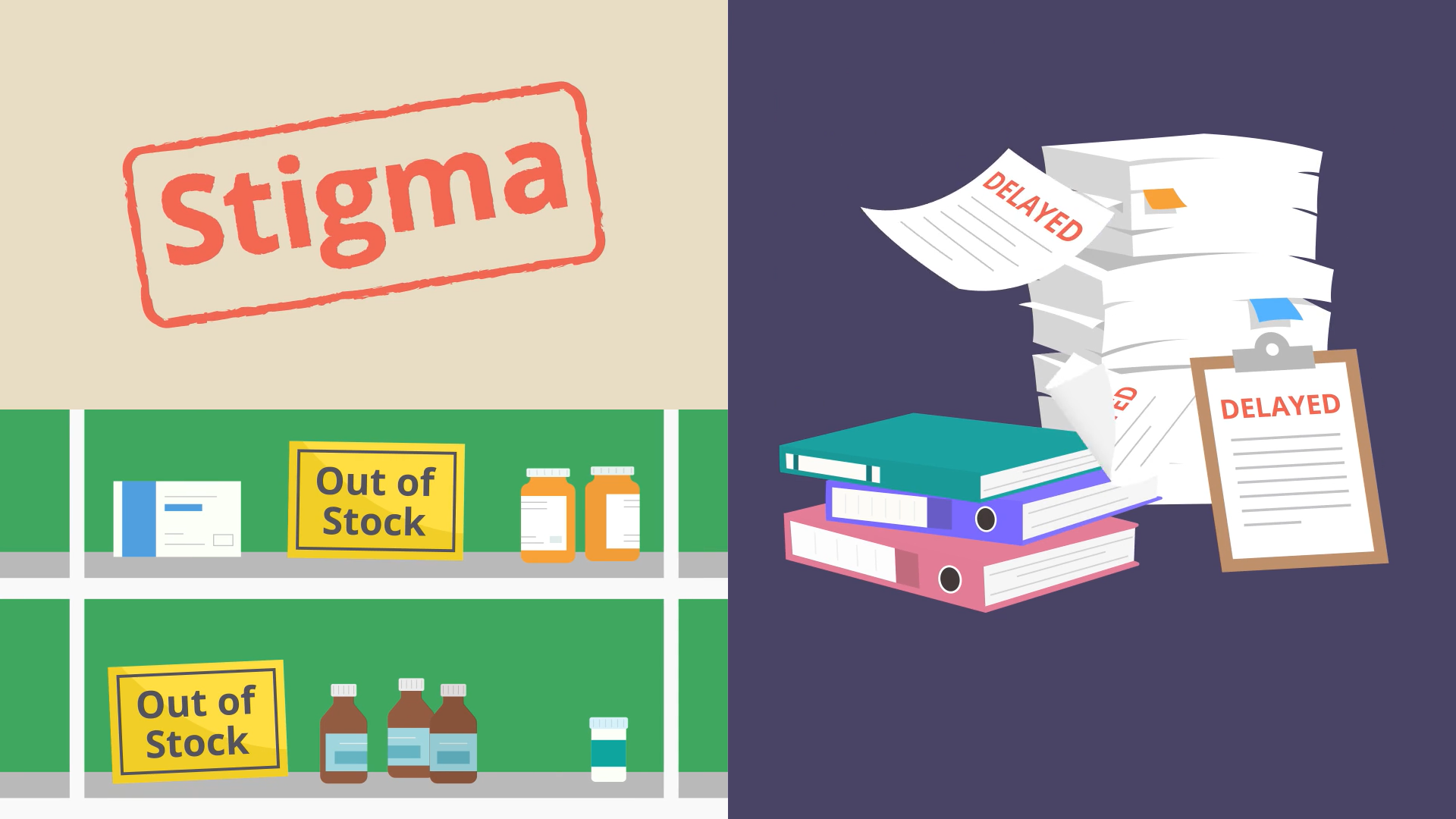 STIGMA stamped illustration representing barriers to epilepsy treatment in Africa