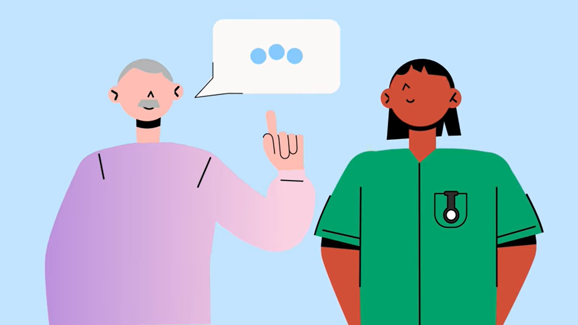 Doctor listens while patient gestures during medical consultation.