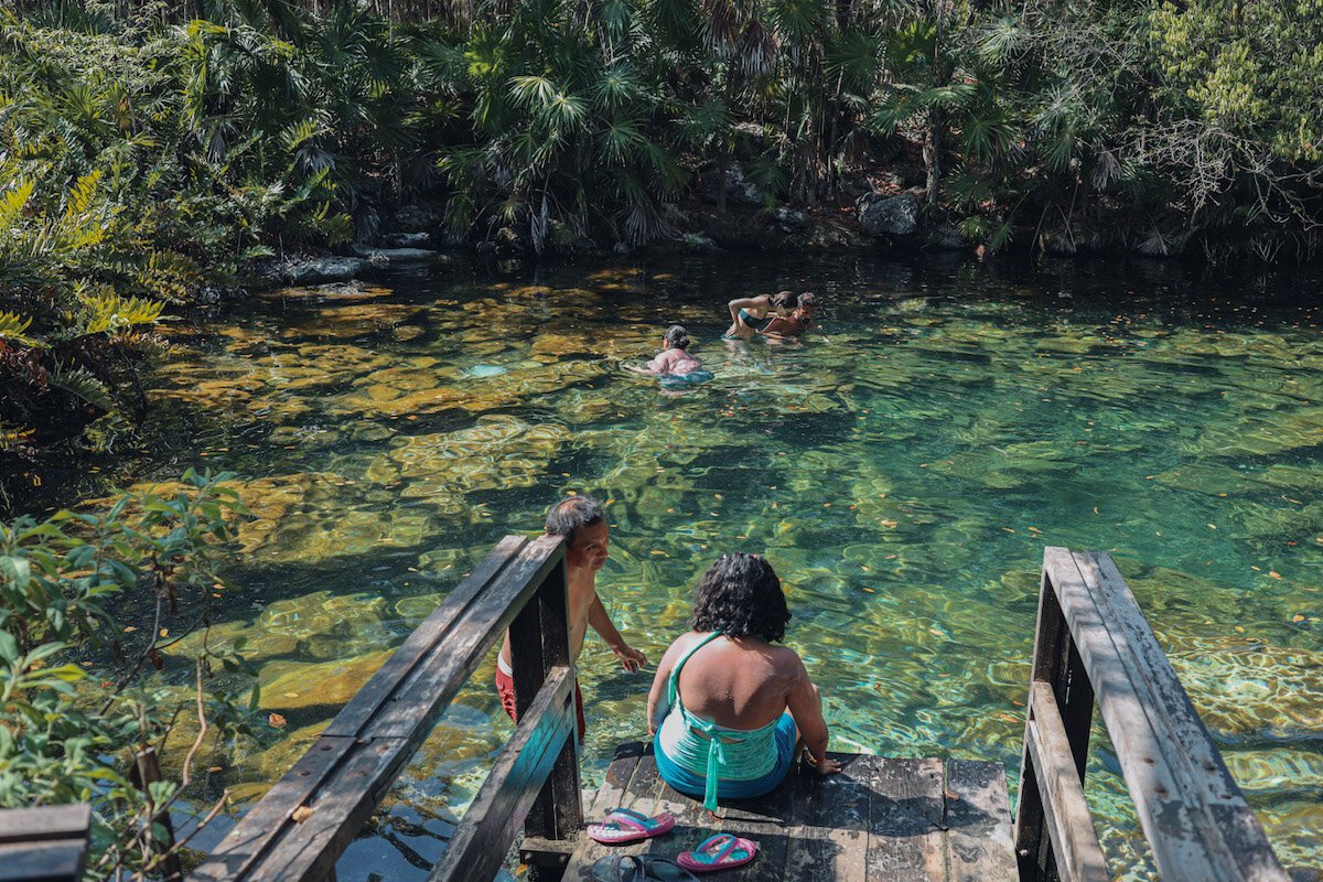 caleta tankah's freshwater cenote is one of two on the property that are included in your entrance fee 