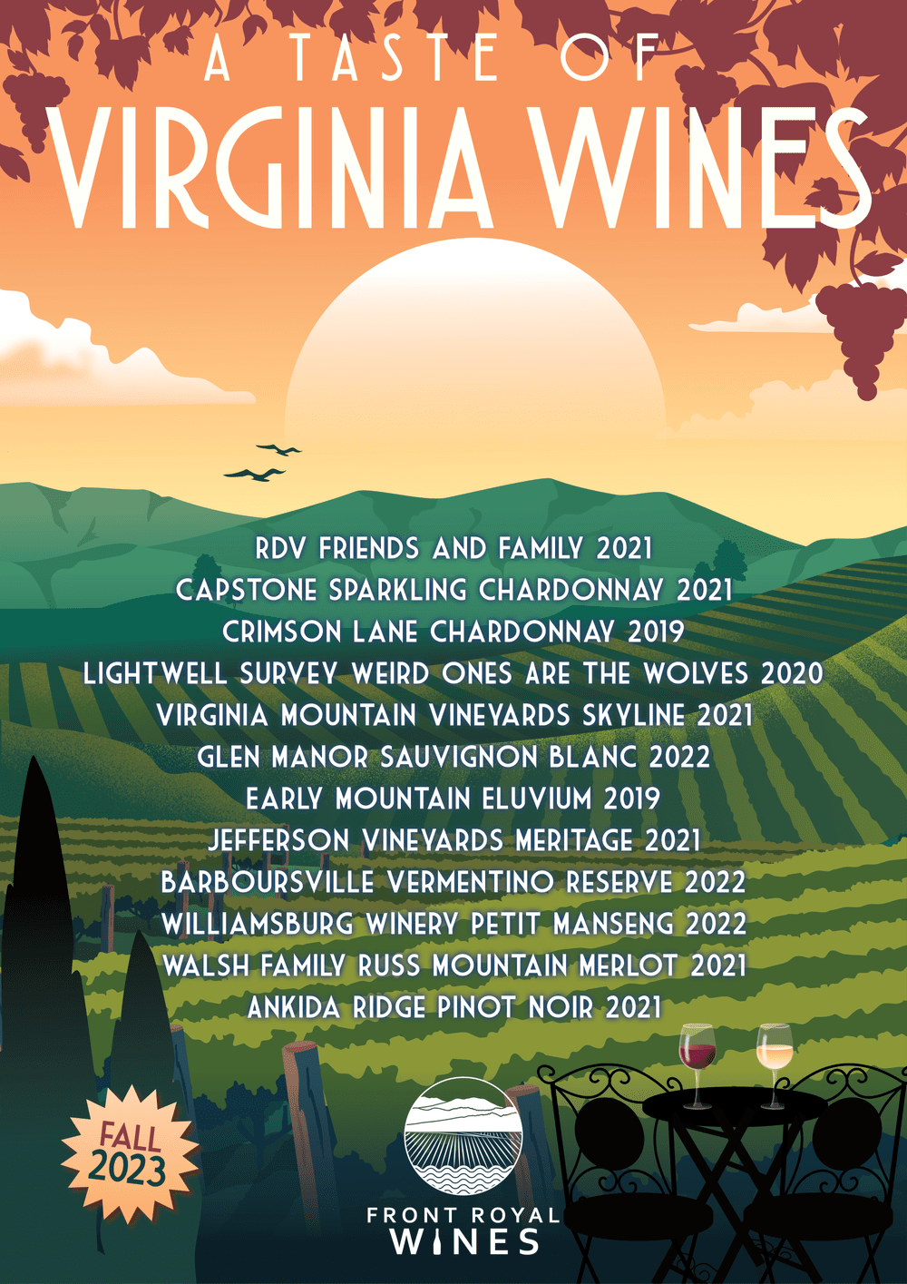 Front Royal Wines Virginia Wine Shop, Global Selection