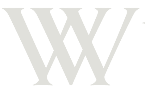 A stylized gray logo with three overlapping letter W's on a black background.