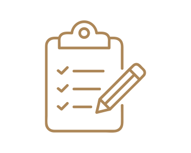 Icon of a clipboard with checkmarks and a pencil, representing a checklist or task list.