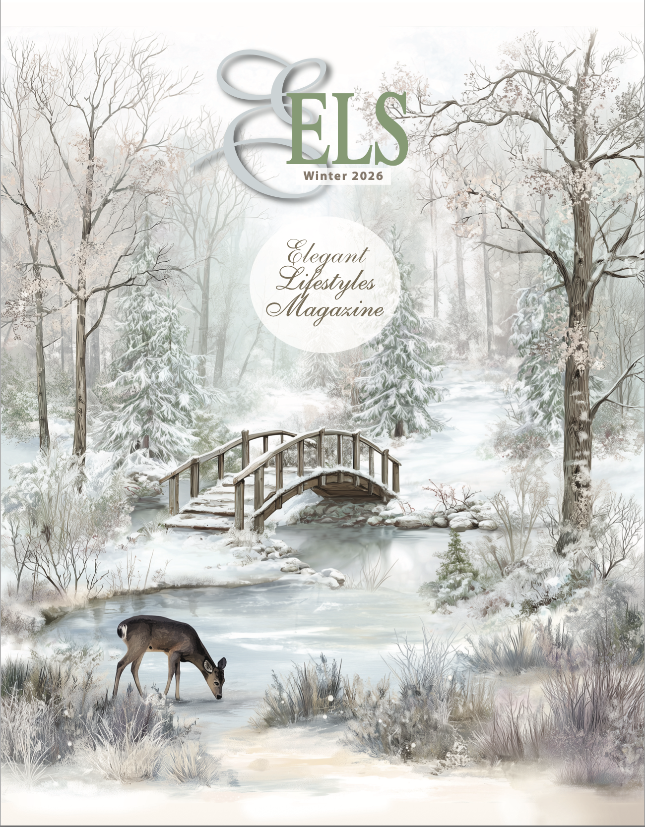 Elegant Lifestyles Magazine - Winter 2026, "Styling Tips for a Chic Home Office" (cover)