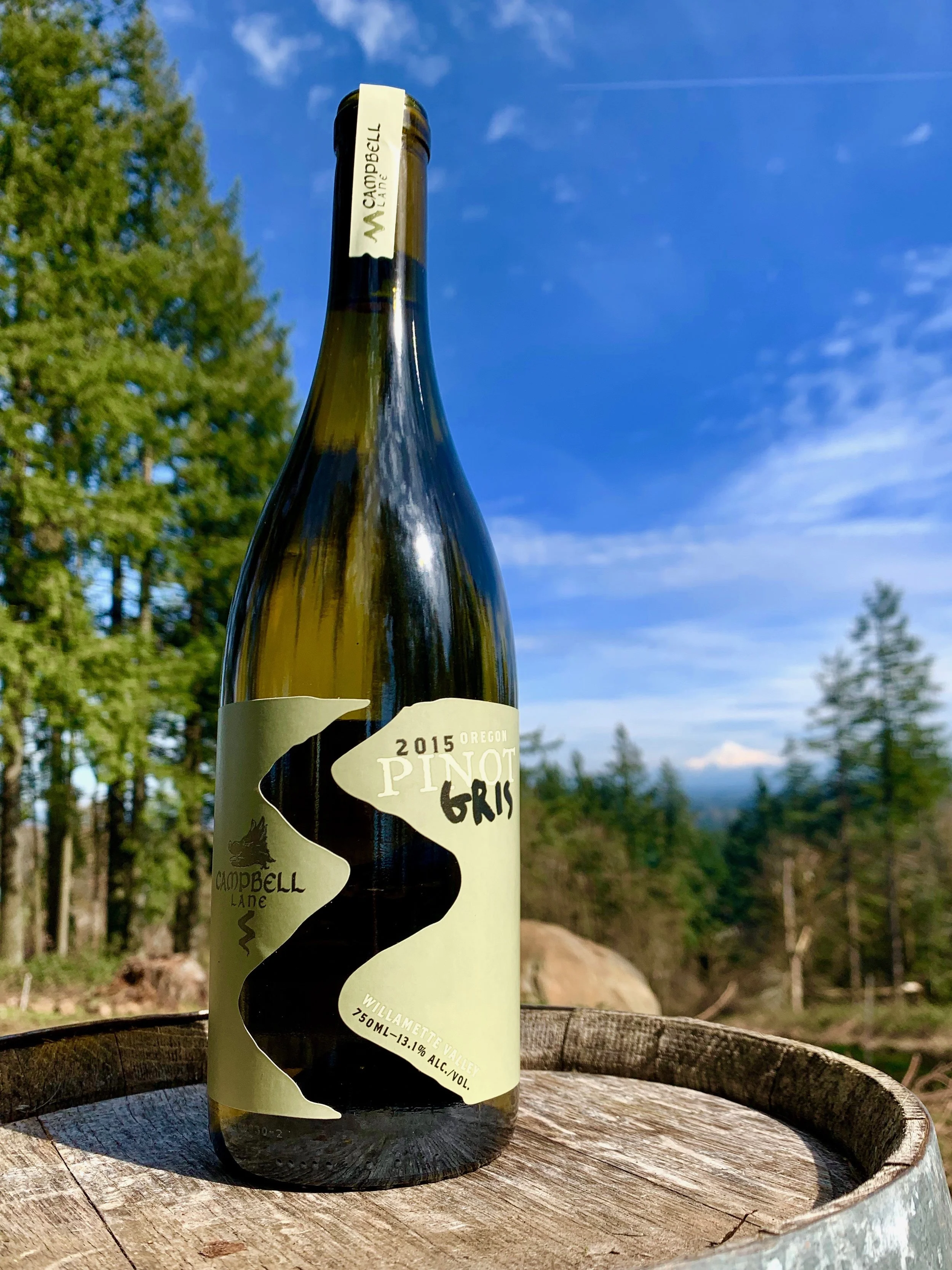 2015 Oregon Pinot Gris Bottle Shot Mt. Hood