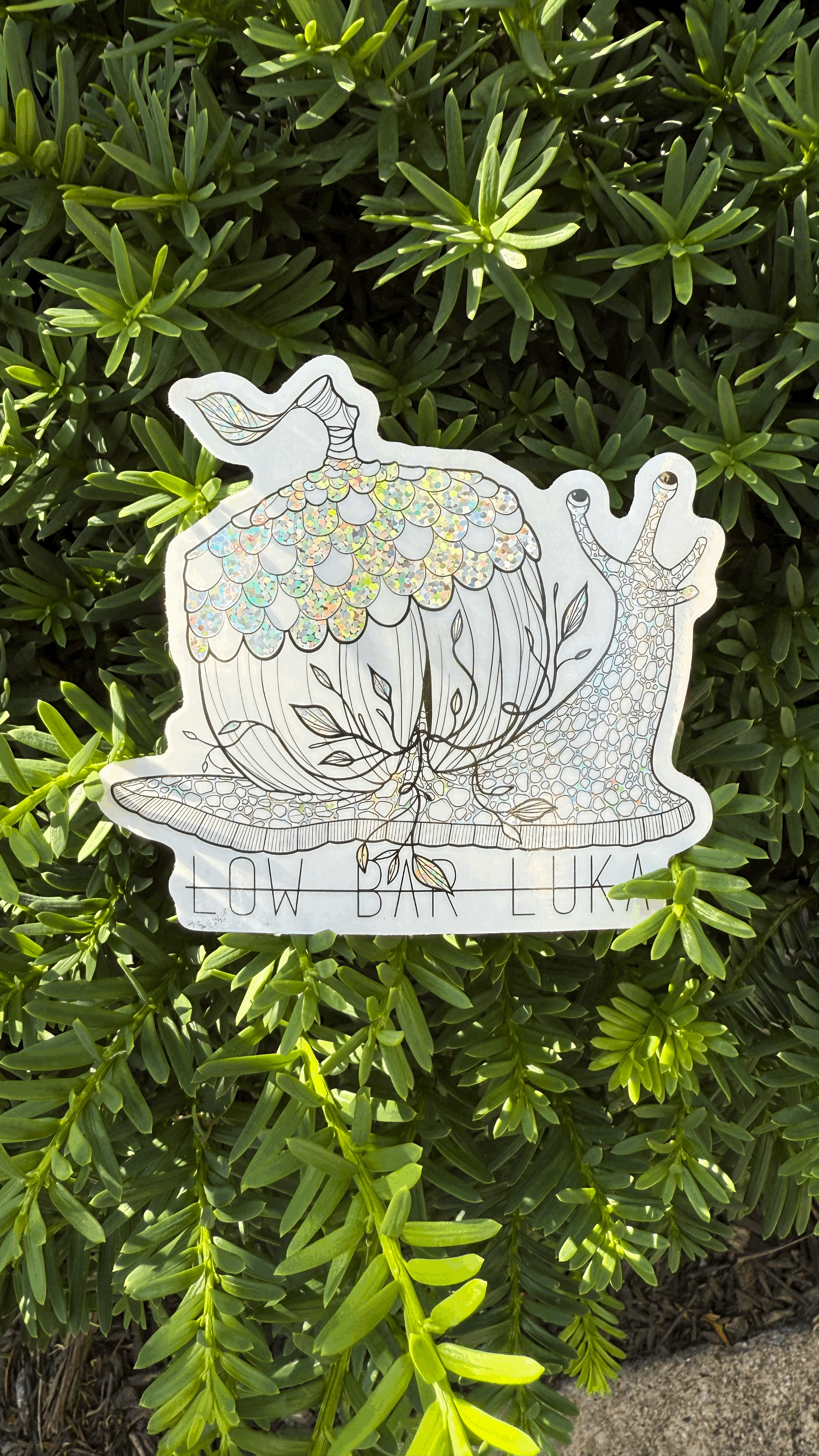 Snail-corn Vinyl Holographic Sticker