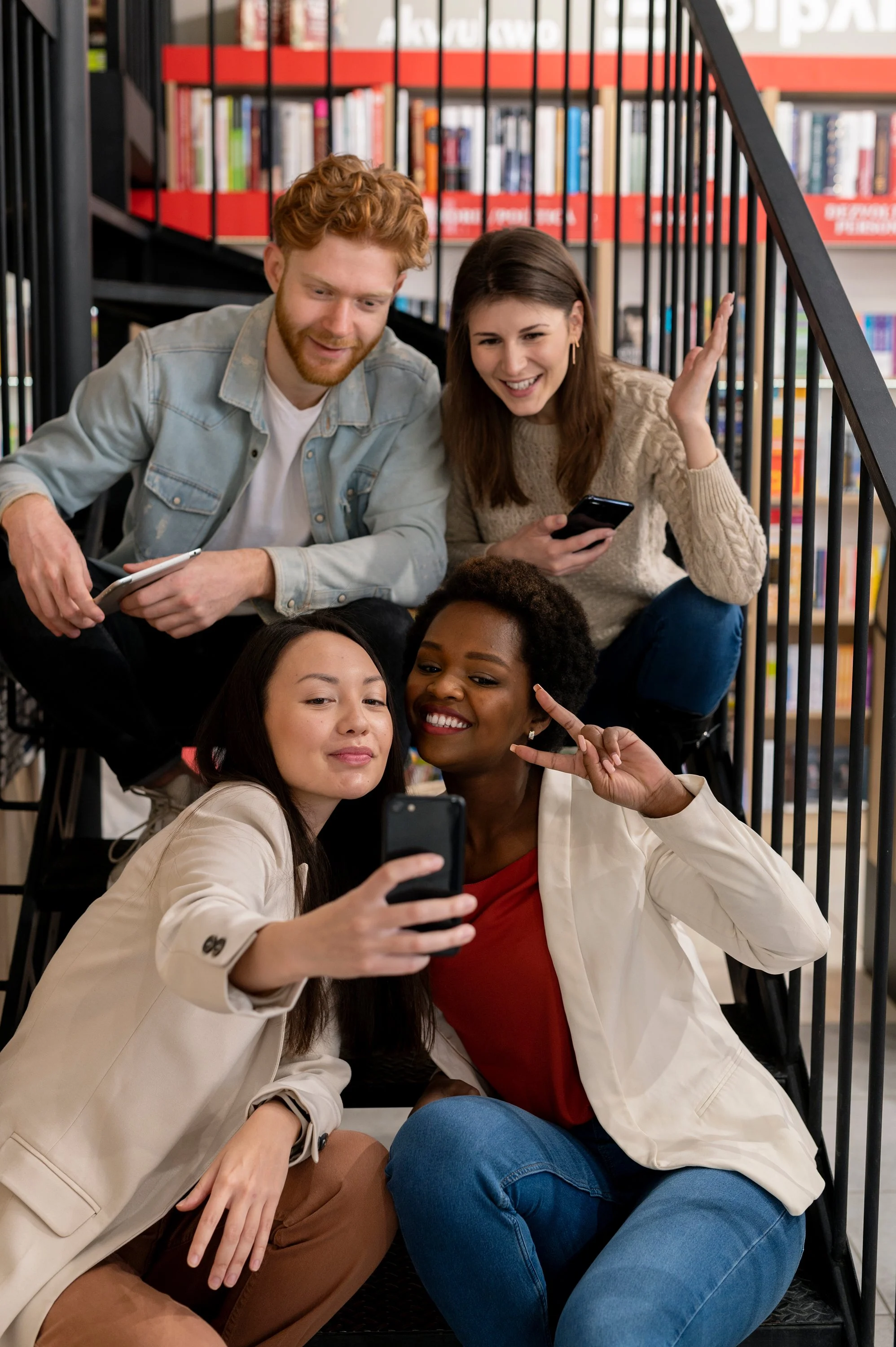 Group of young adults taking a selfie