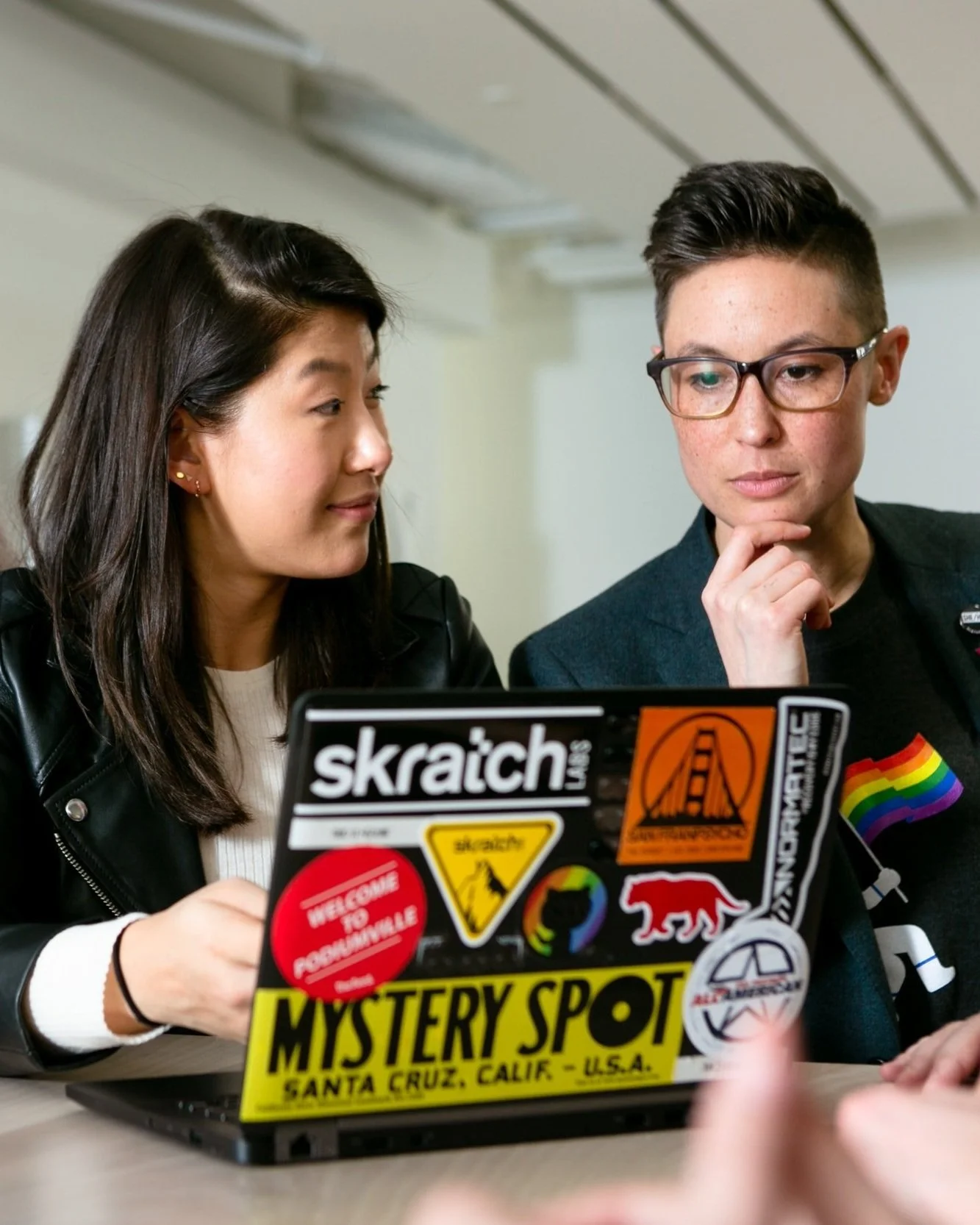 Two coworkers collaborating