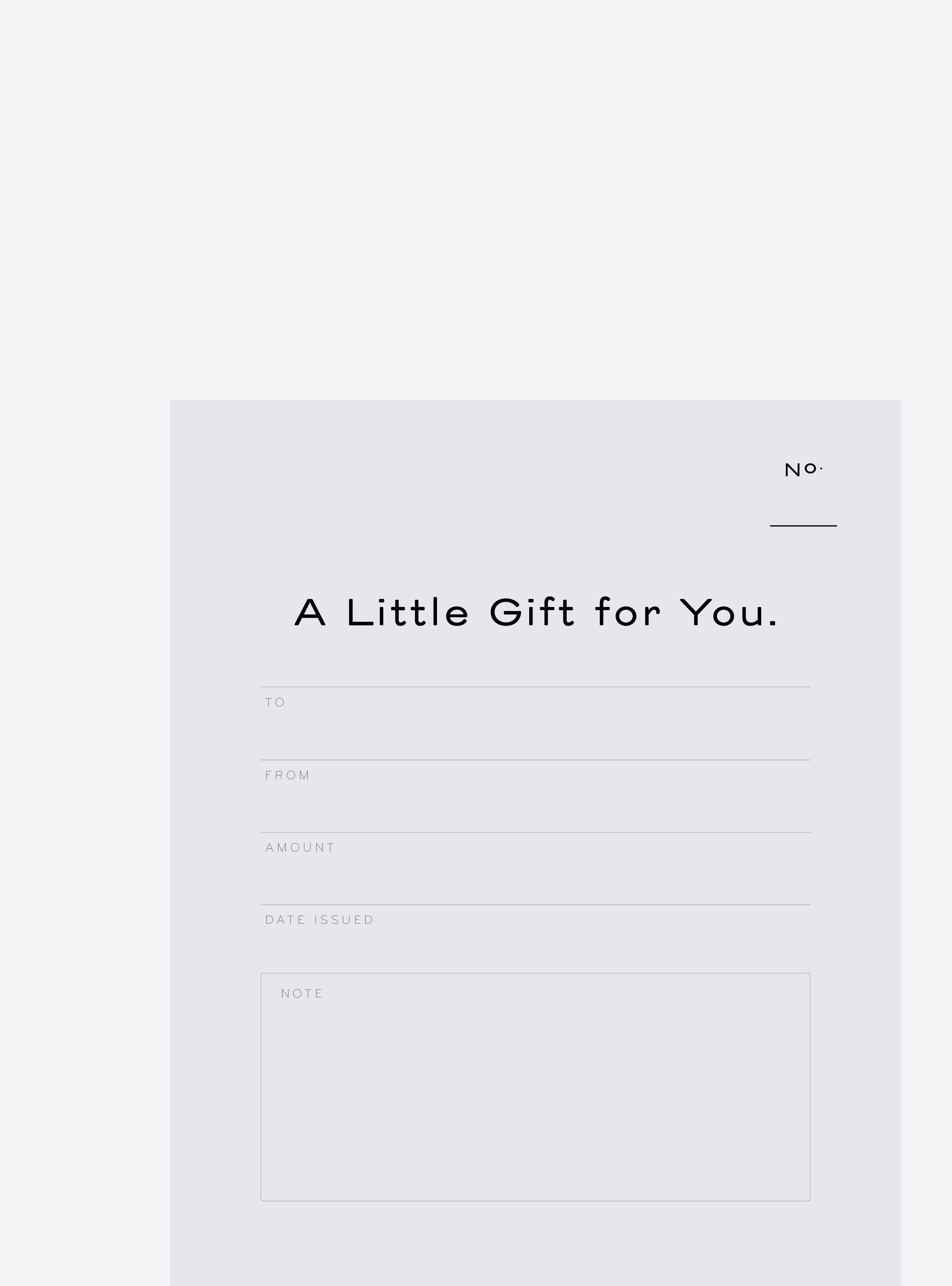 Gift card packaging design for retail brand, Sunday Shop.