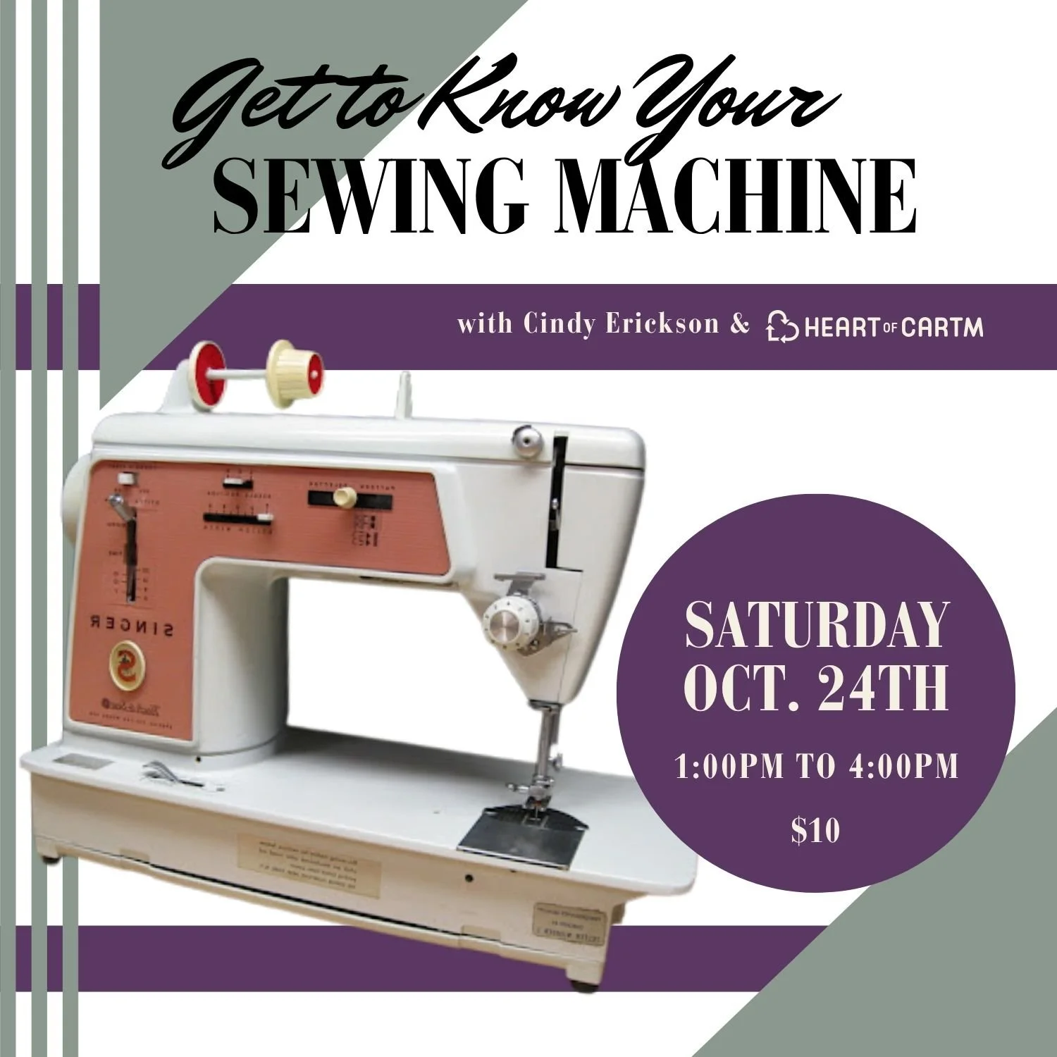 10/24 Get to Know Your Sewing Machine w/ Cindy Erickson