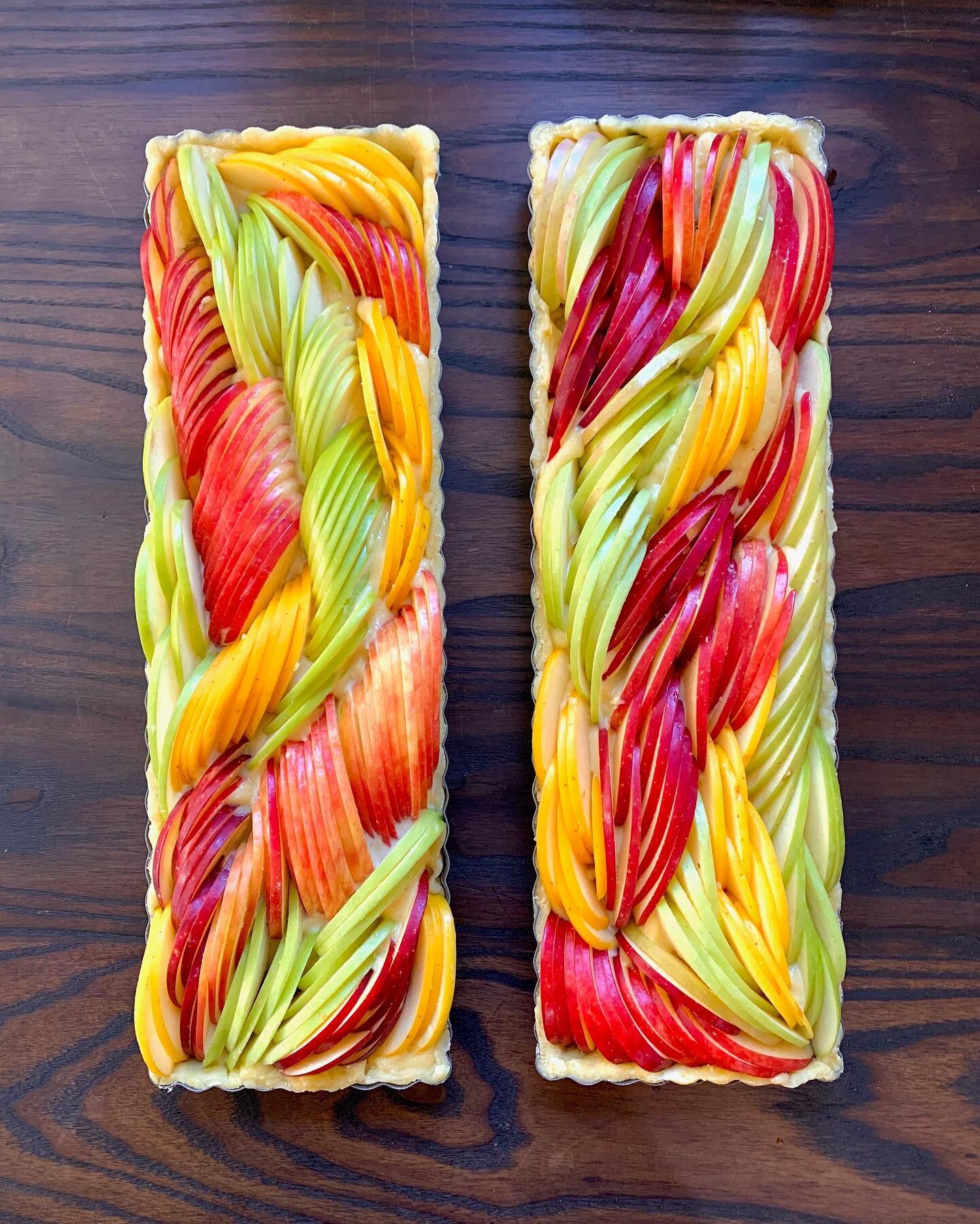 Apple Tart - Winesap, Honeycrisp, Opal, Granny Smith, Pink Lady, arranged beautifully on top of a generous layer of almond frangipane. 

Hope you all had a wonderful Thanksgiving! Check back for details on Christmas offerings coming soon! 

Also, we 