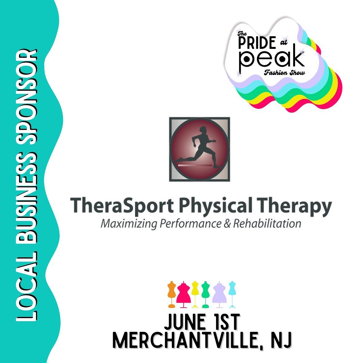 👋 Hello! Did you know @therasport_pt now has THREE* locations throughout NJ? Did you also know they are another Pride at Peak Fashion Show Local Business Sponsor?! Thank you TheraSport Physical Therapy for another year of supporting &amp; showing up