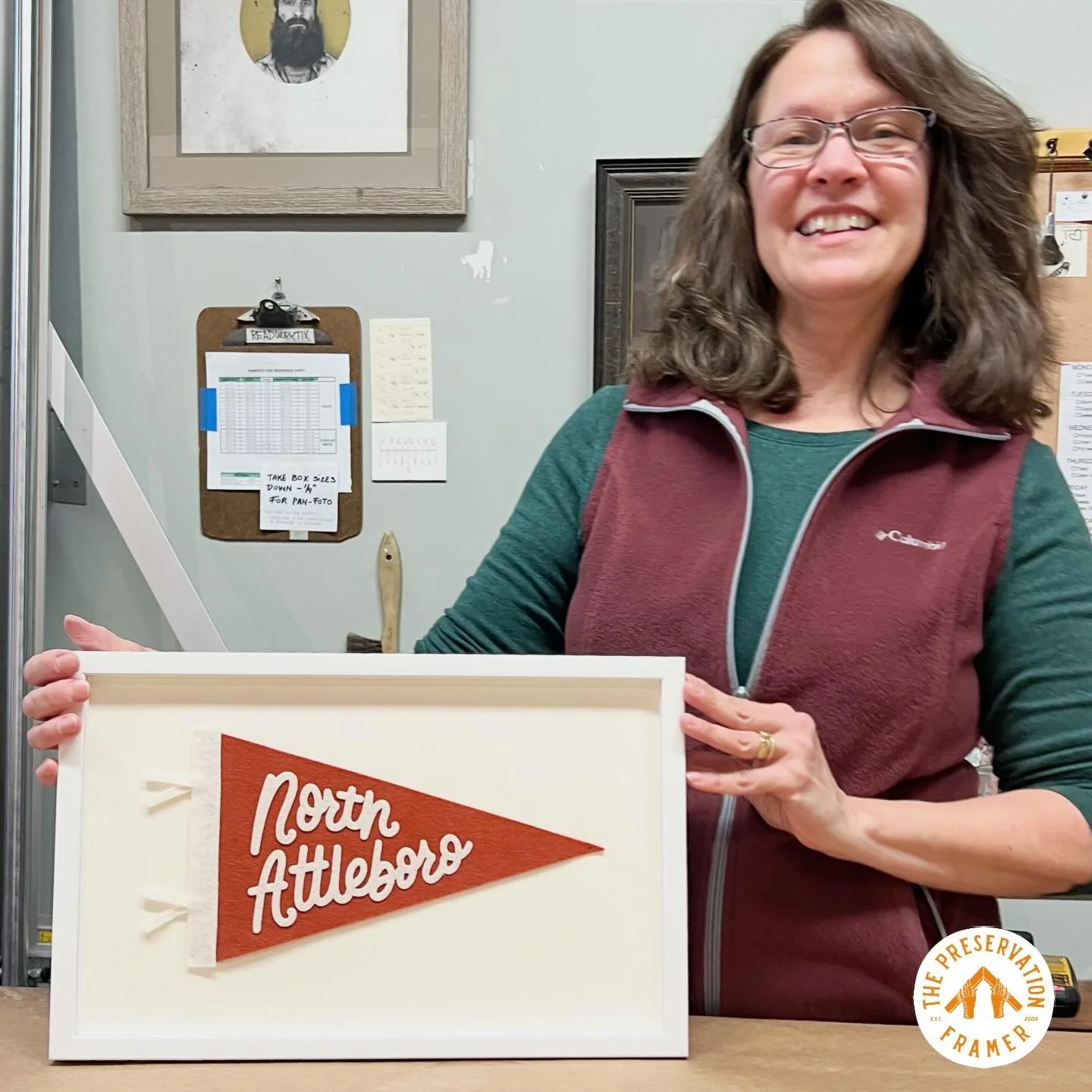 Custom North Attleboro pennants. This one going to a local charity for NA Redhawks fundraiser. Pennants are just $20 each and we have a few left. Swing by. #northattleboro 

#northattleborough #townie #smalltown #northattlebororedhawks @downtownnacol