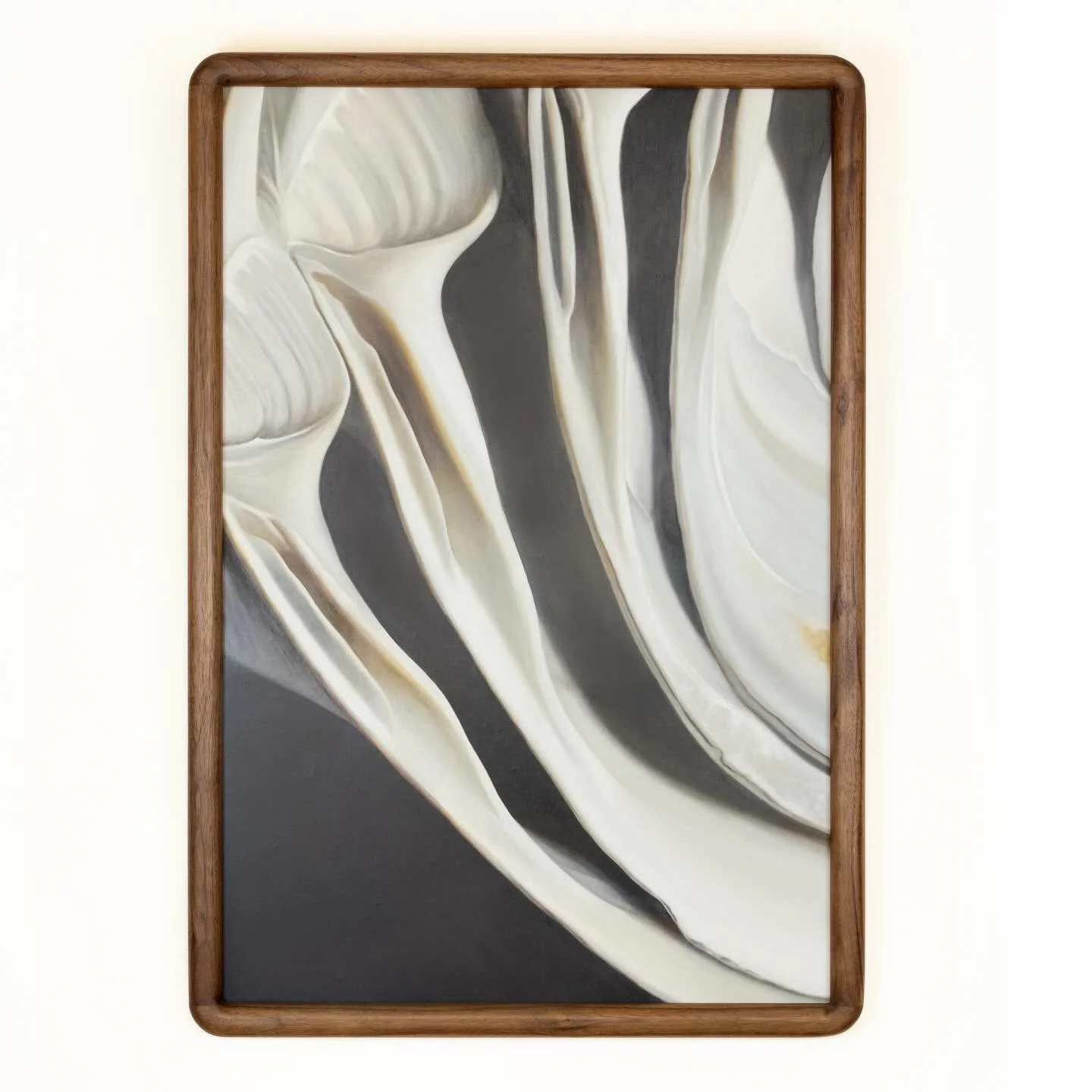 Always a pleasure making frames for @sarahverardo_art Usually we frame her beauties in our handmade floater frame but these four are a departure from the norm. Painted macro sea shells on 1/8&rdquo; panel and appropriately framed with our 1 1/4 round