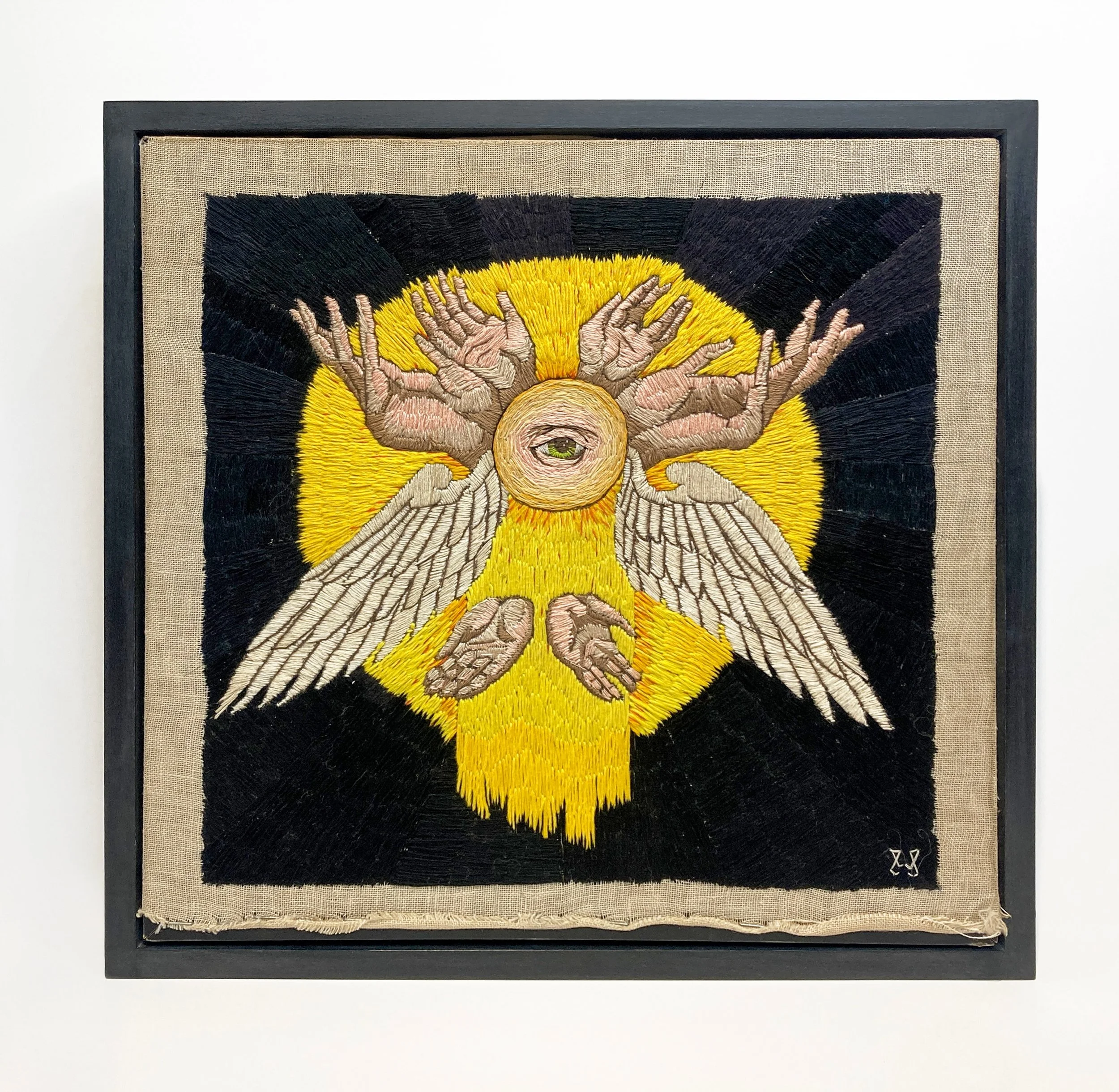 We added our handmade floater frame to this beautiful @williamschaff original embroidery on original frame stretcher. Customer wanted to preserve the &ldquo;imperfections&rdquo;, keep authentic and not use glass. 🖤

Make sure to check out Will&rsquo
