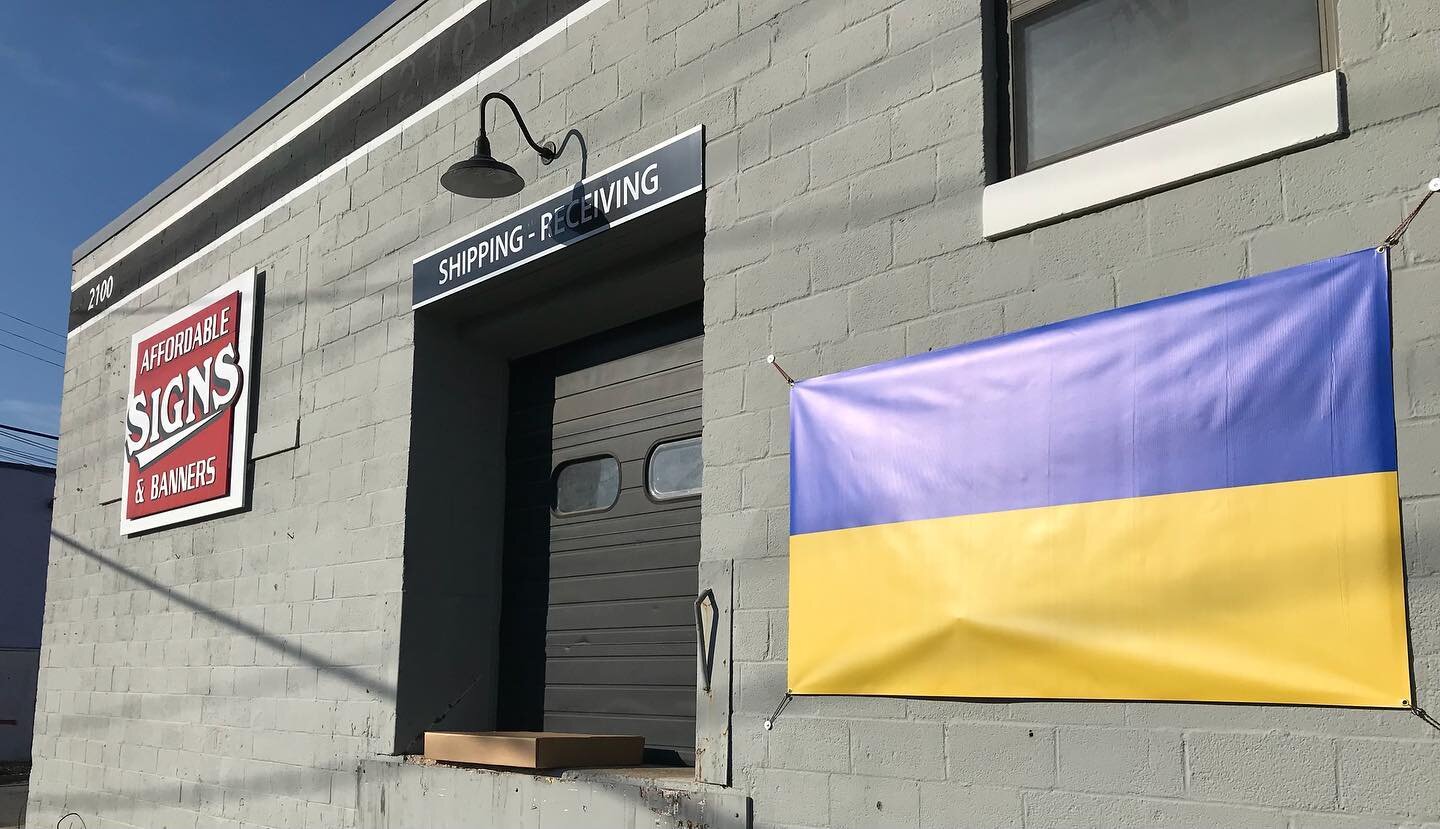 We have had a very positive response to the Ukraine banner outside our shop. We want to give more people a chance to express their support for the people of Ukraine. We are offering Ukraine flag yard signs. They are free, but donations are encouraged