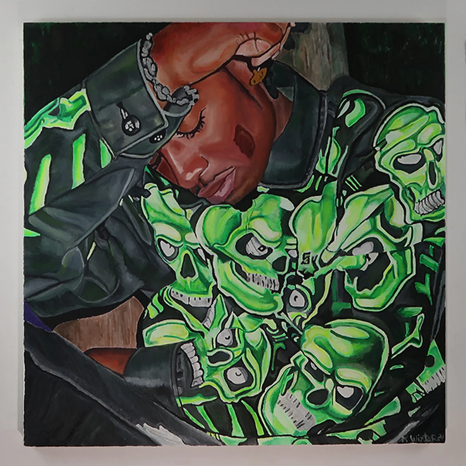 SKULL PILE, 2021. Oil on Canvas. 40 x 40 inches.