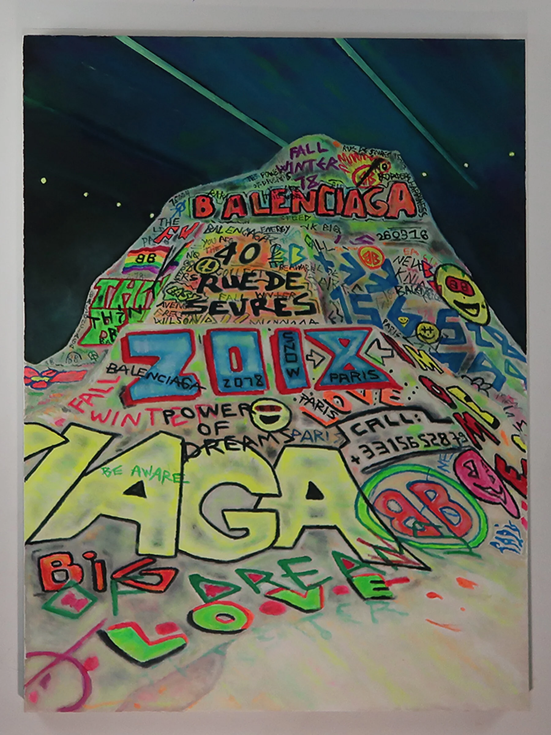 Power of Dreams (Balenciaga Rock), 2021. Oil on Canvas. 36 x 48 inches.
