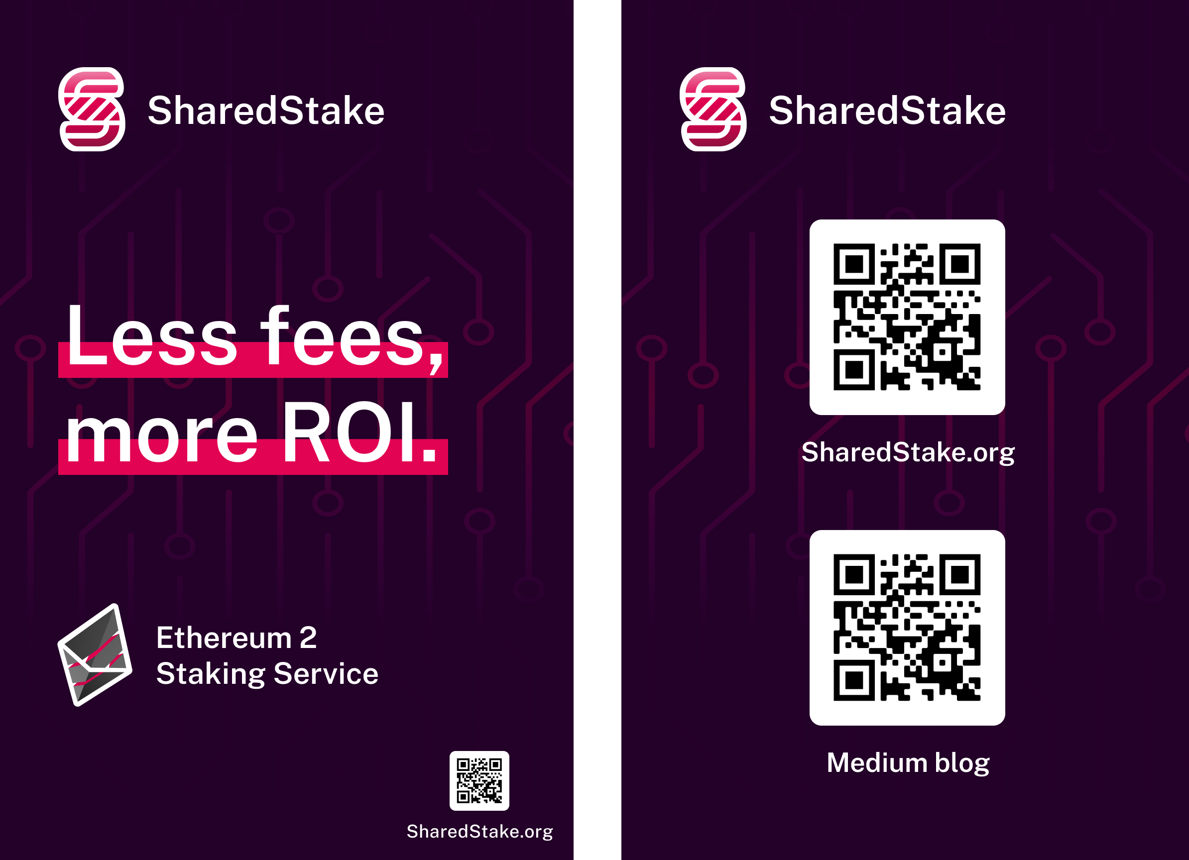 Sharedstake flyer design at Miami Crypto Week / Bitcoin Conference