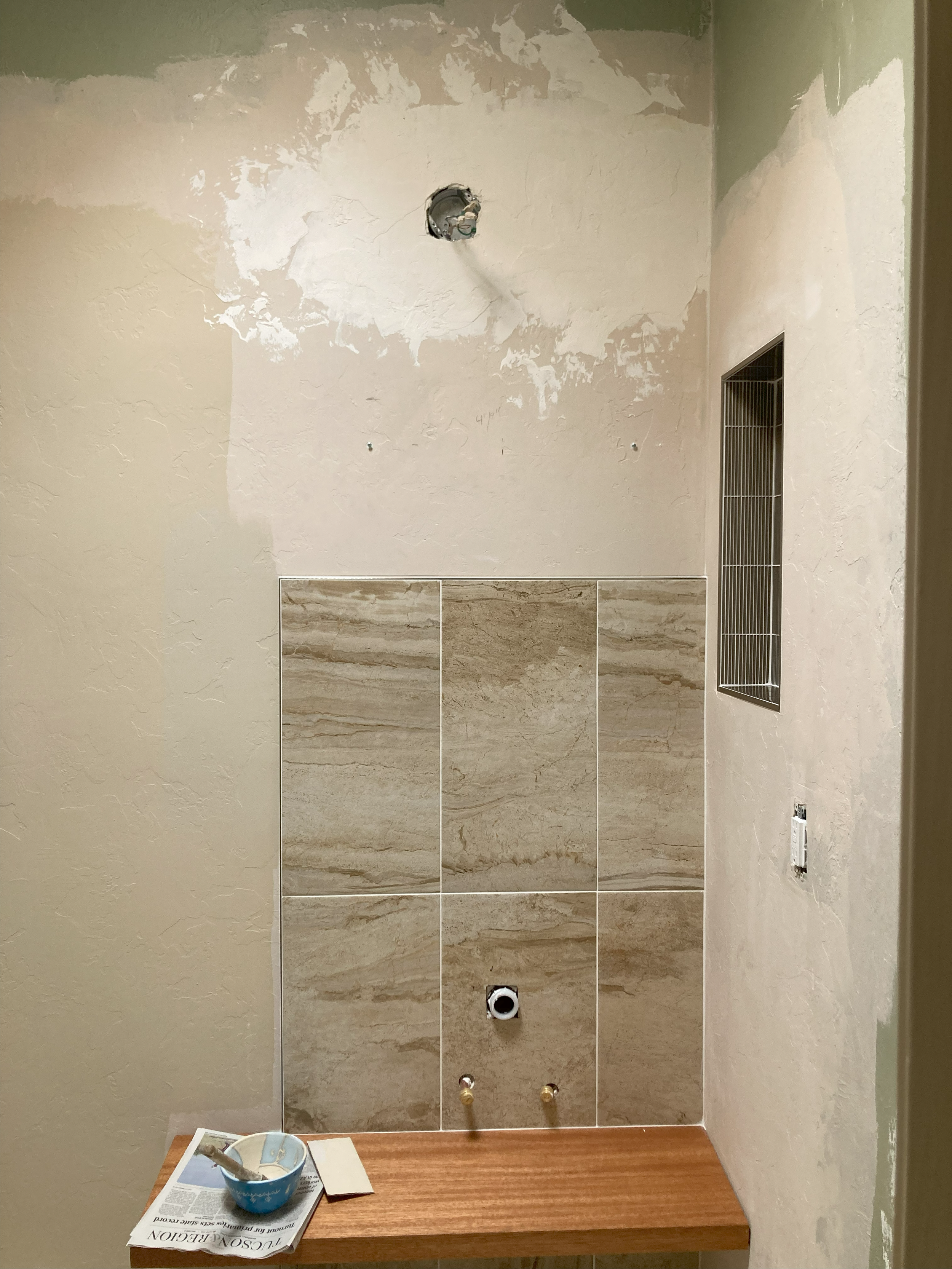 Tile and Wood Shelve Rough in 