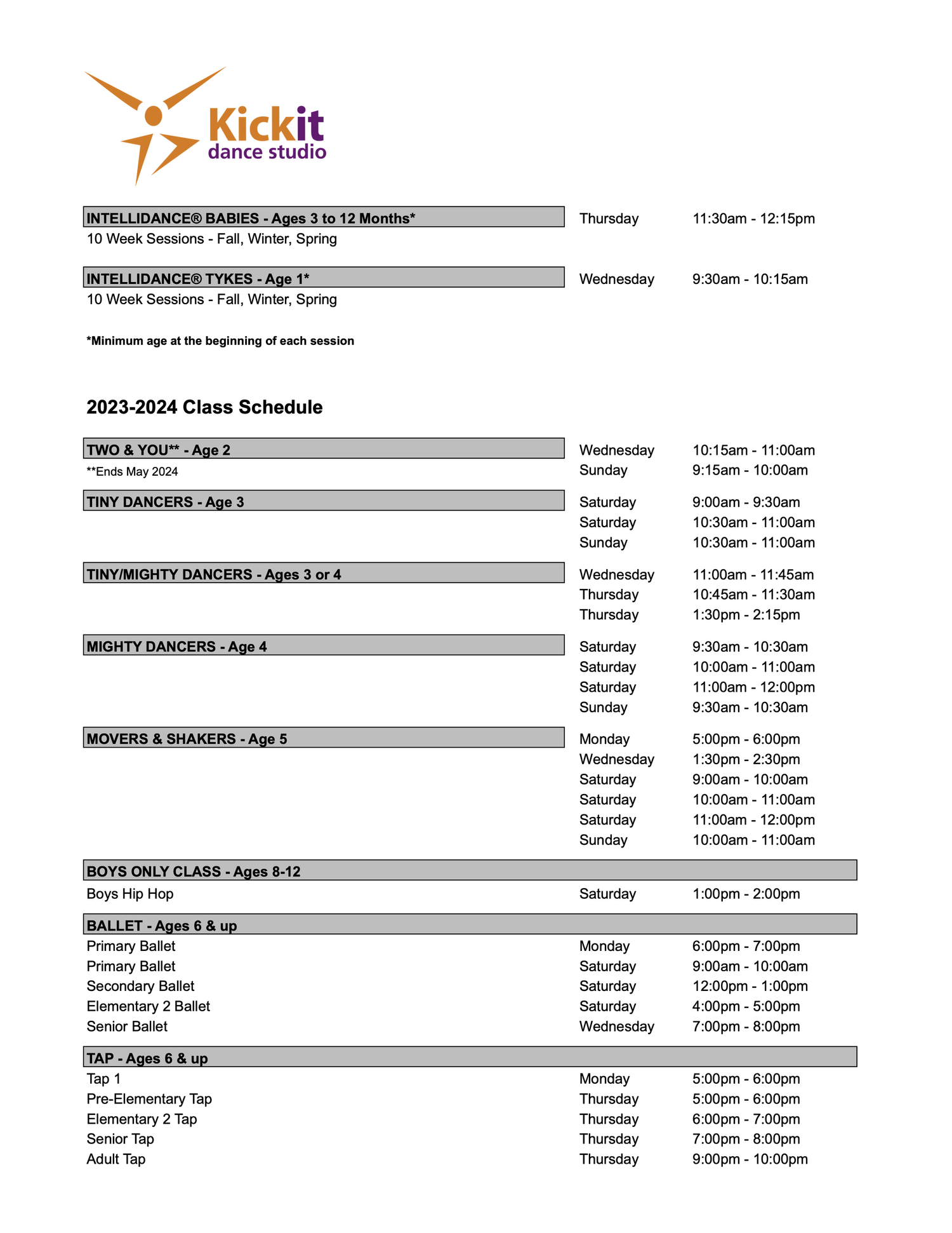 2023 2024 Recreational Schedule Kickit Dance Studio 2023-2024-recreational-schedule-kickit-dance-studio