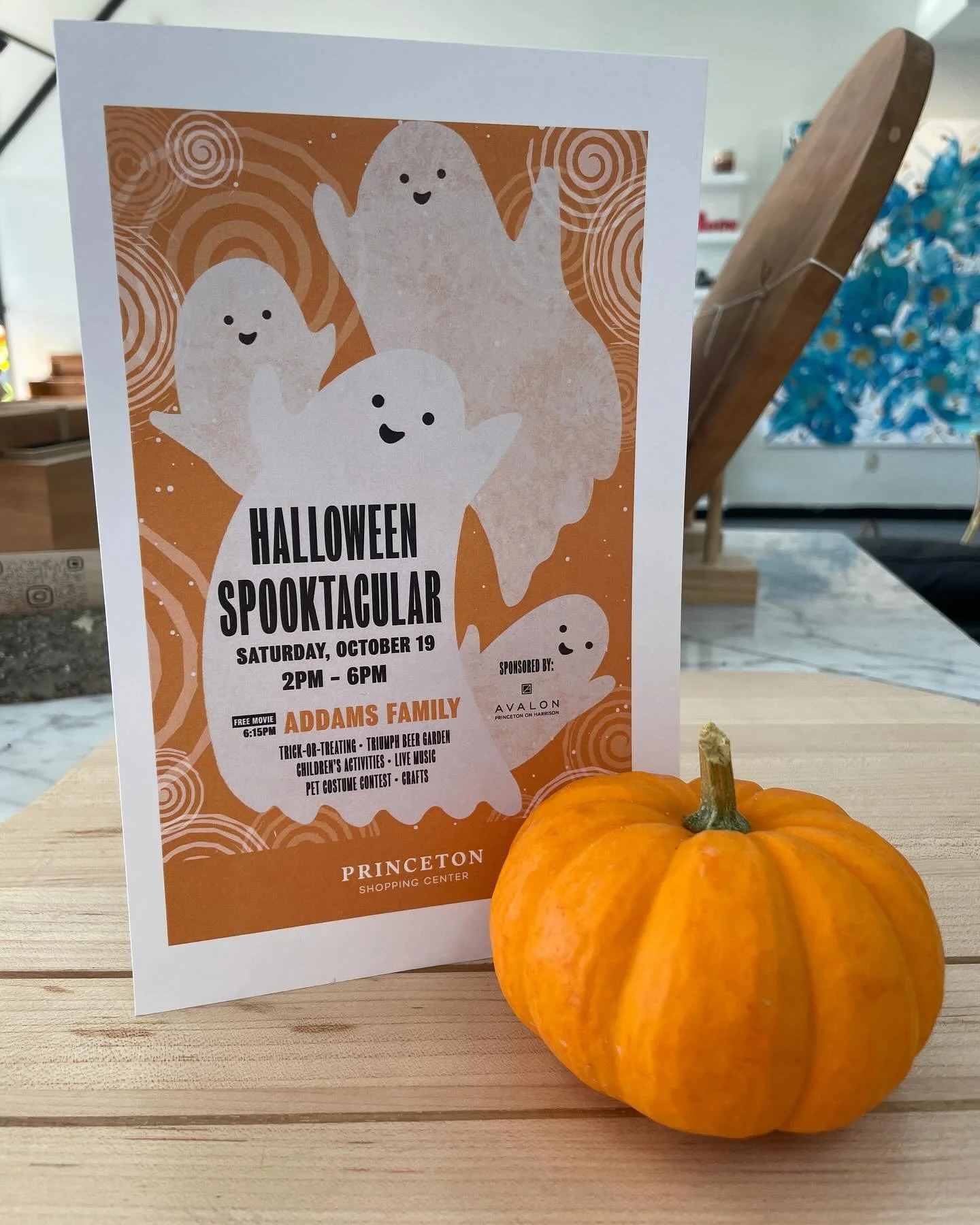 Join us tomorrow from 2 to 6 for pumpkin painting!  @princetonshoppingcenter #art #music #pumpkins #painting #fall