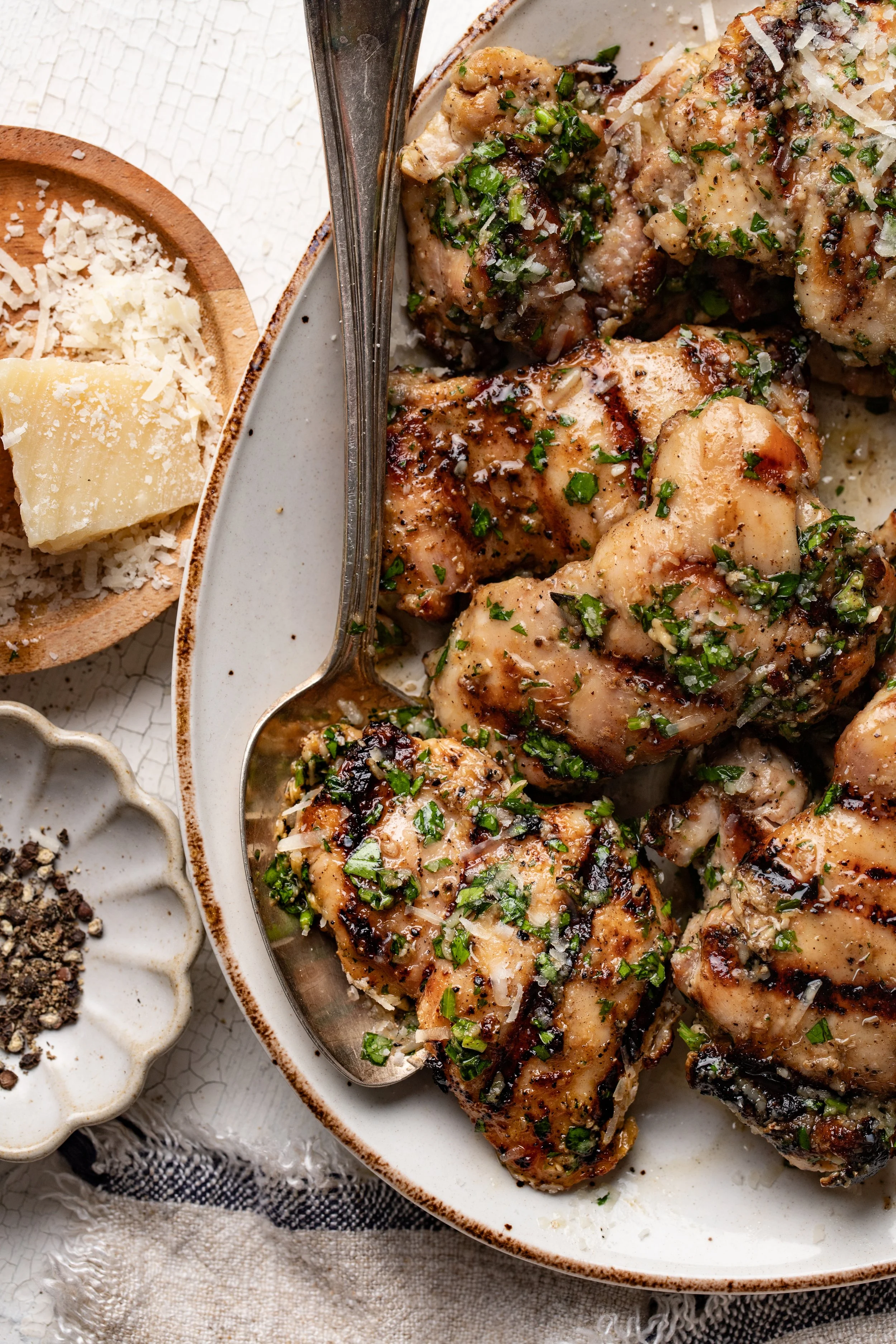 Recipe: Cacio e Pepe Grilled Chicken Thighs