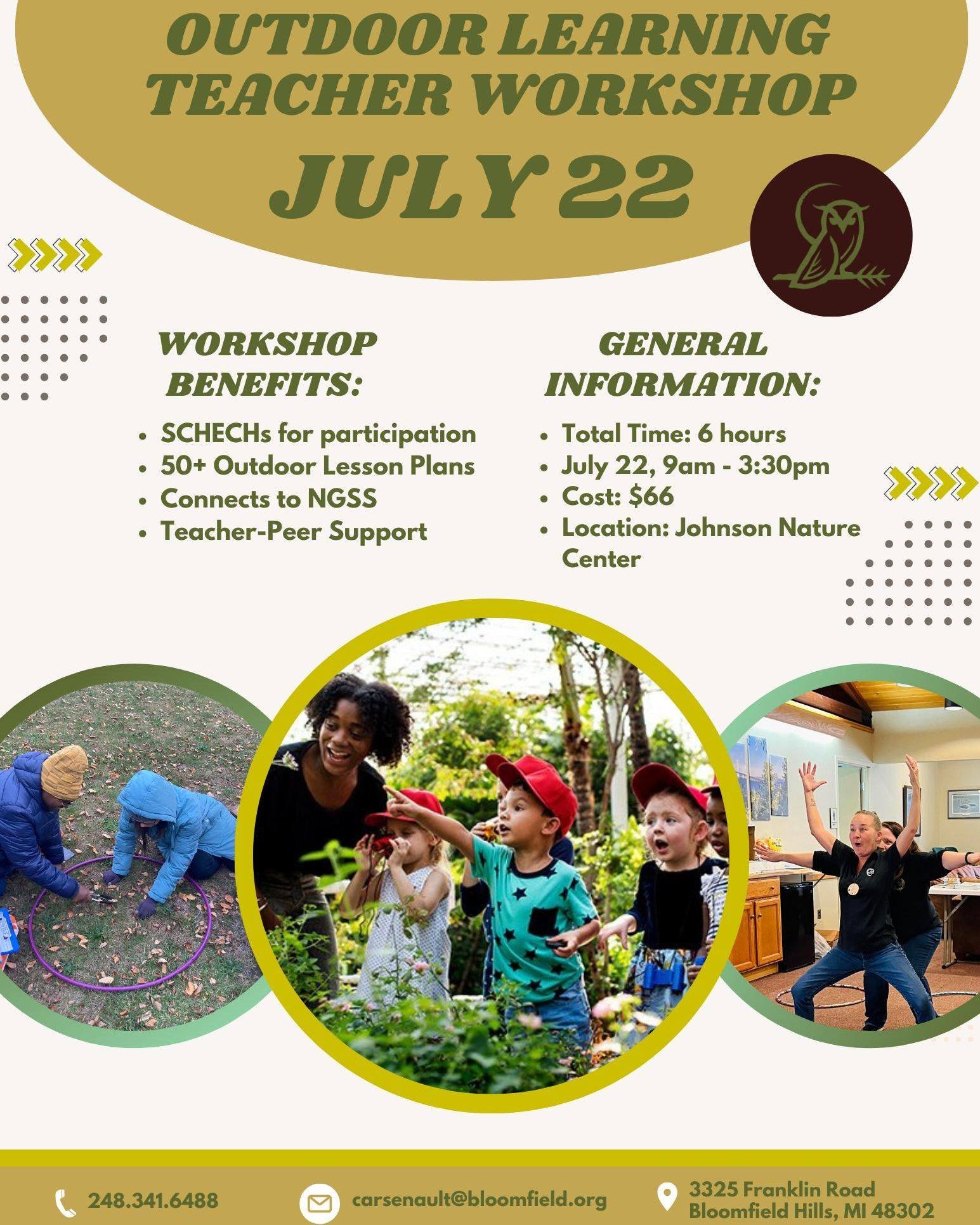 🌿 Calling all educators! 🌞
Join us for a hands-on Outdoor Learning Workshop featuring Project WILD and Project Learning Tree activities designed to connect your students with nature in meaningful, standards-aligned ways.

📅 Workshop Date: Tuesday,