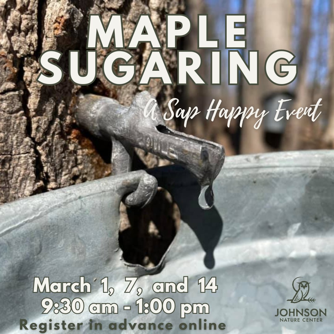We are less than two weeks out to our first maple sugaring event of the season! Sign up to come enjoy the sweetest season of the year!  https://www.johnsonnaturecenter.org/maple-sugaring