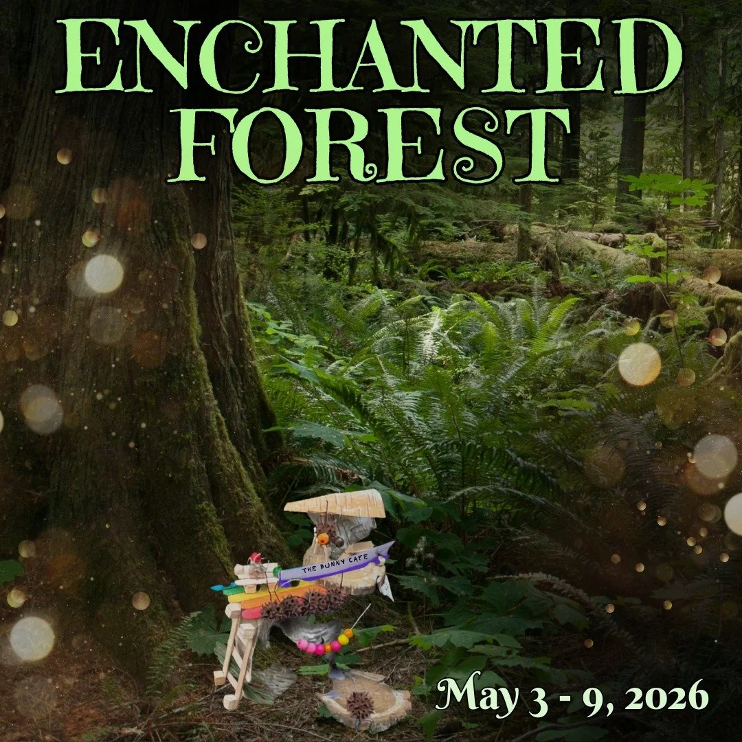 Take a slow stroll through the forest and see what you discover  in the Enchanted Forest.  Tiny doors, hidden nooks, and little surprises wait around every bend -if you&rsquo;re willing to look closely.

Bring your curiosity, your sense of wonder, an