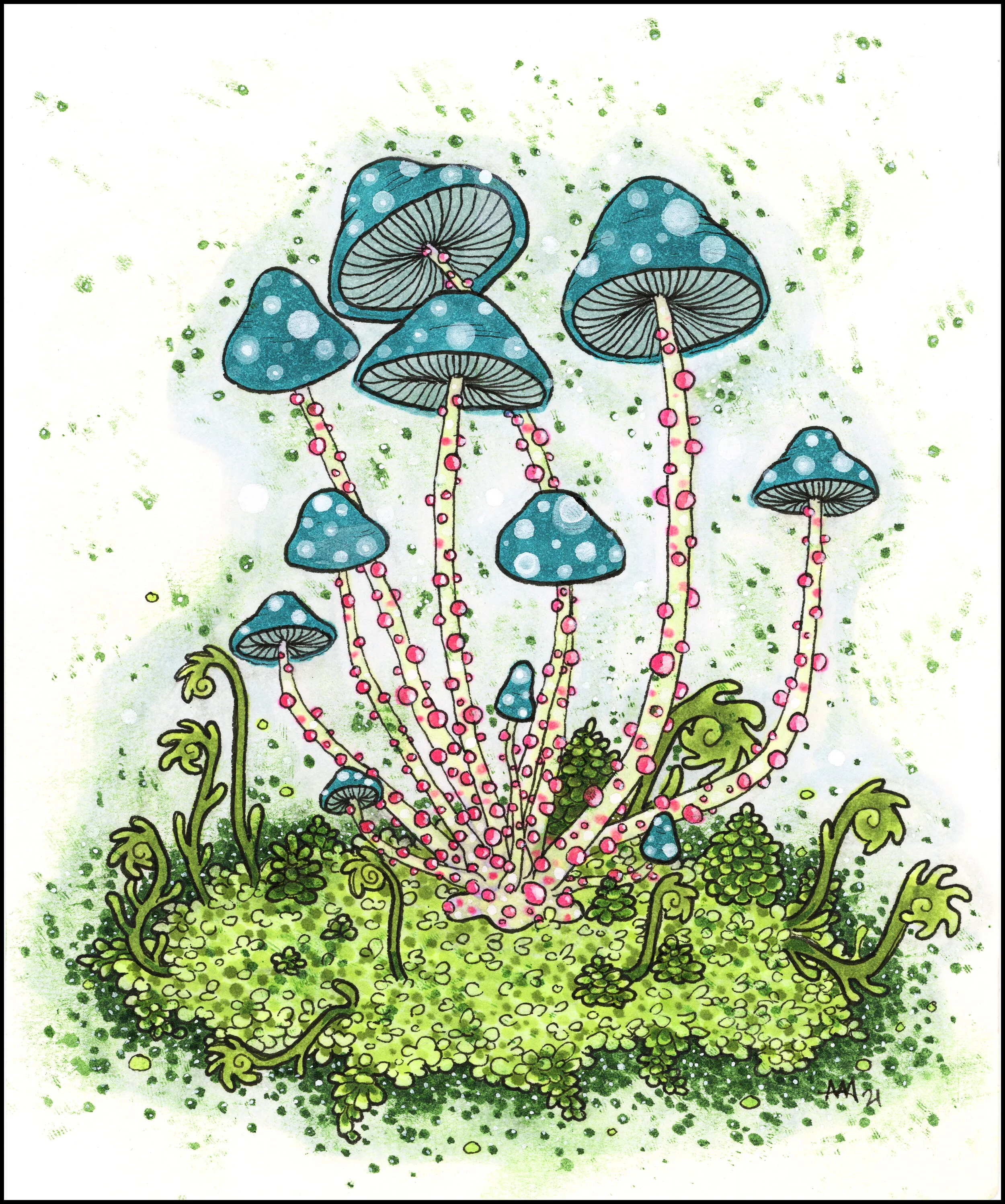 Mushrooms and Moss