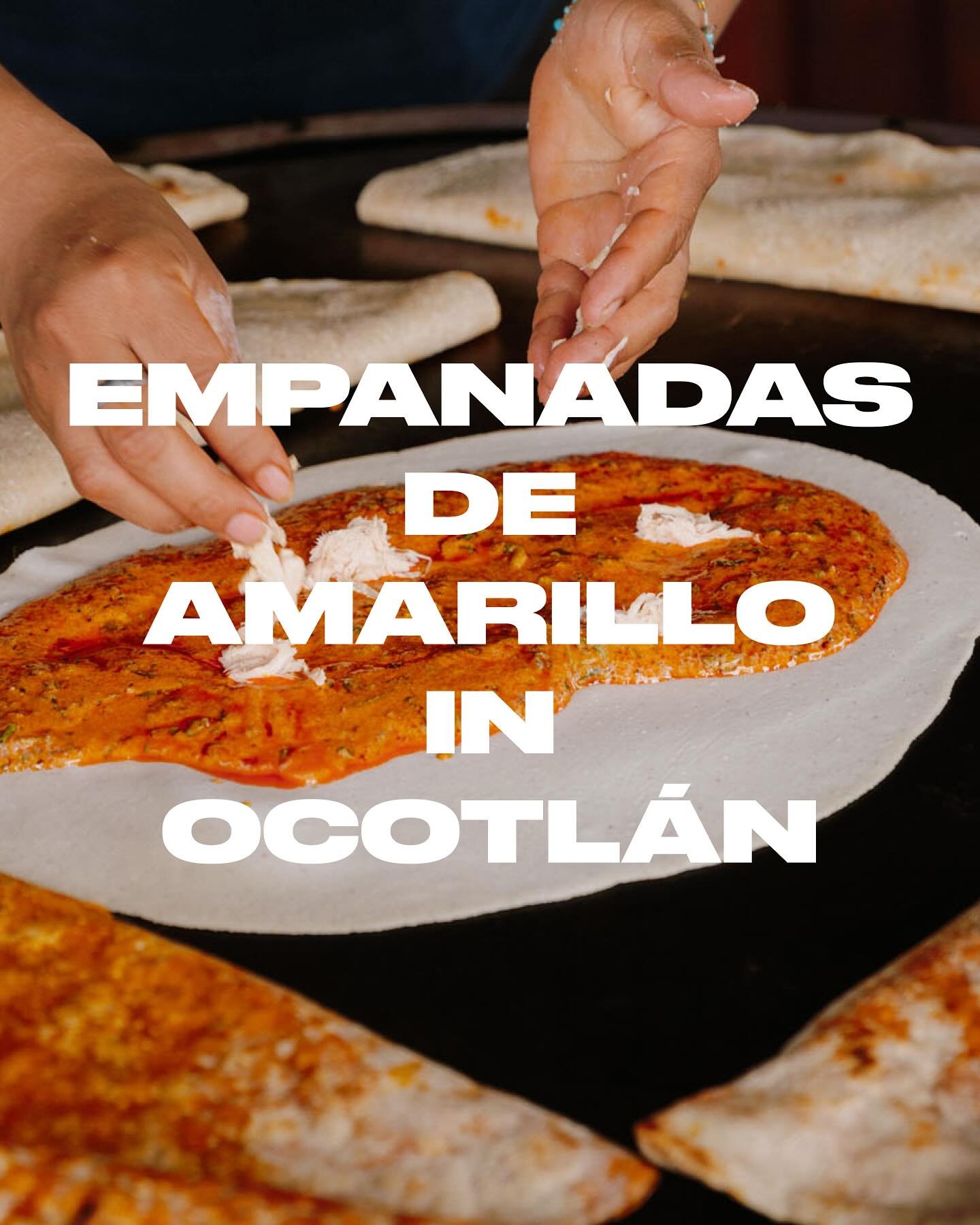 Empanadas de Mole Amarillo en Ocotl&aacute;n

From hand-pressed masa straight to the comal for slow cooking, and served with pickled onions, lemon and pipicha. These empanadas are being cooked every day just outside the Mercado de Ocotl&aacute;n.