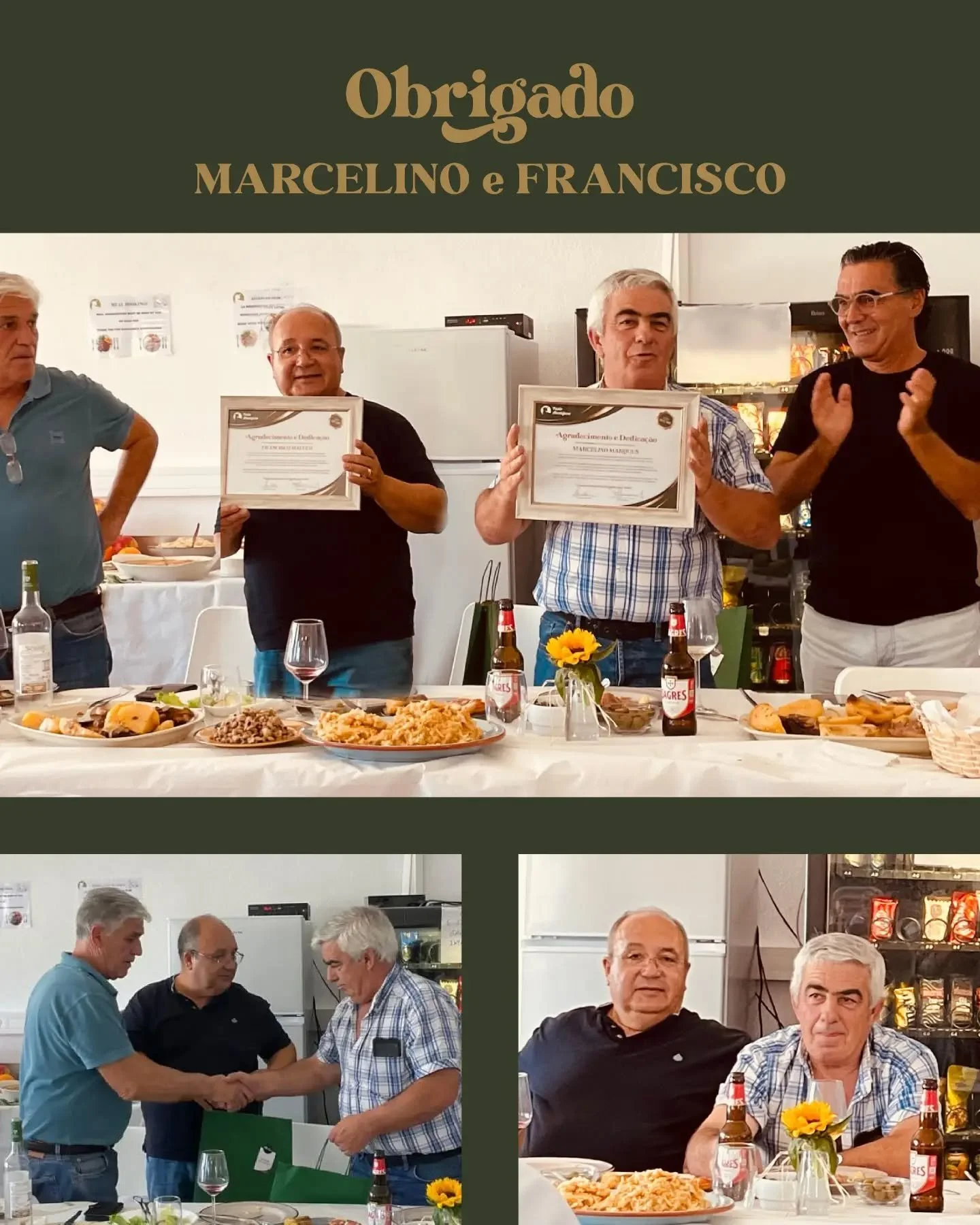 Os nossos amigos Marcelino e Francisco juntaram-se ao grupo dos reformados.
O Marcelino trabalhou conosco desde 1990 e o Francisco desde 2009.
A sua contribui&ccedil;&atilde;o, experi&ecirc;ncia e esp&iacute;rito de colabora&ccedil;&atilde;o foram fu