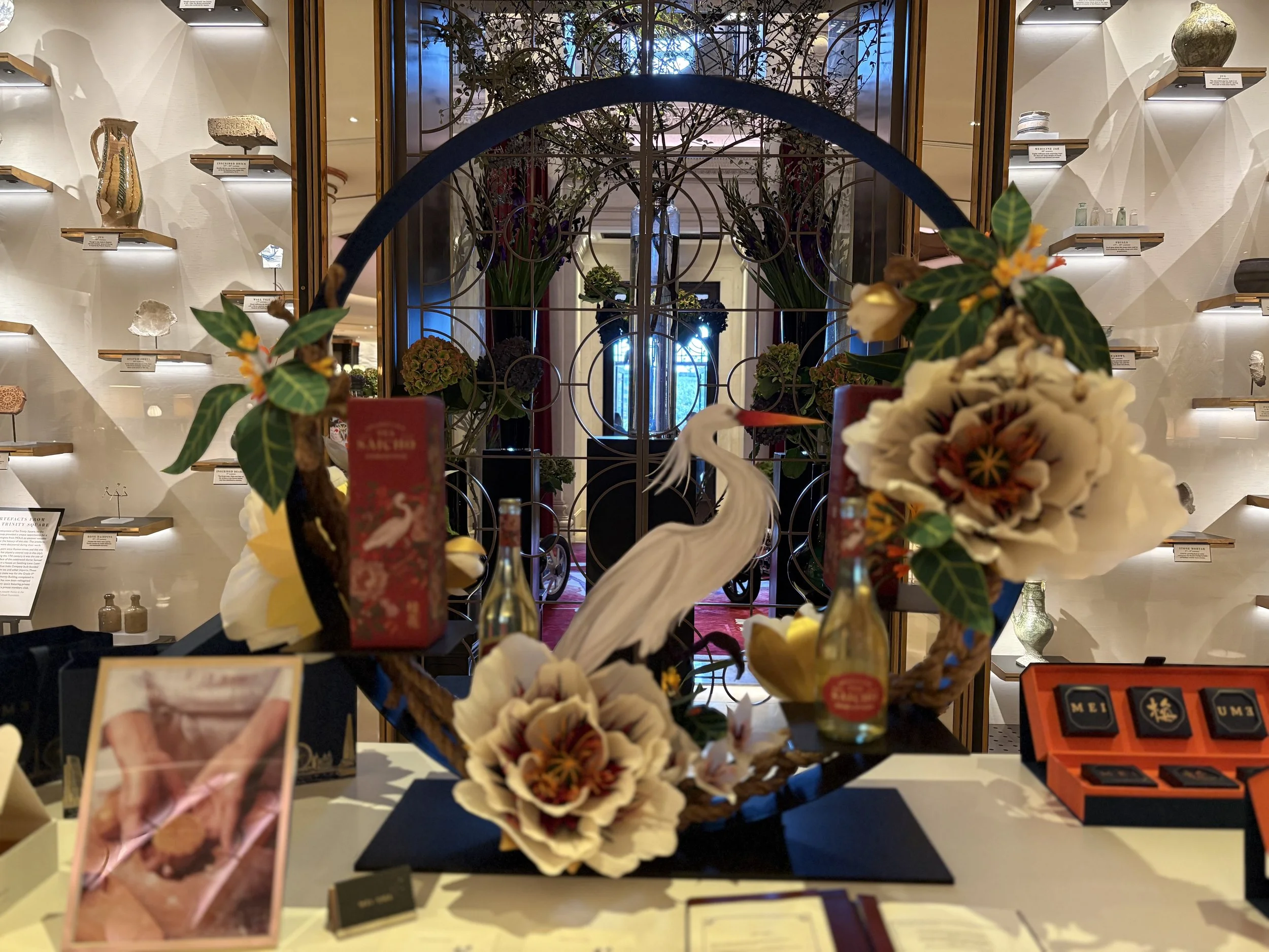 Four Seasons Lobby display for Saicho Sparkling Tea