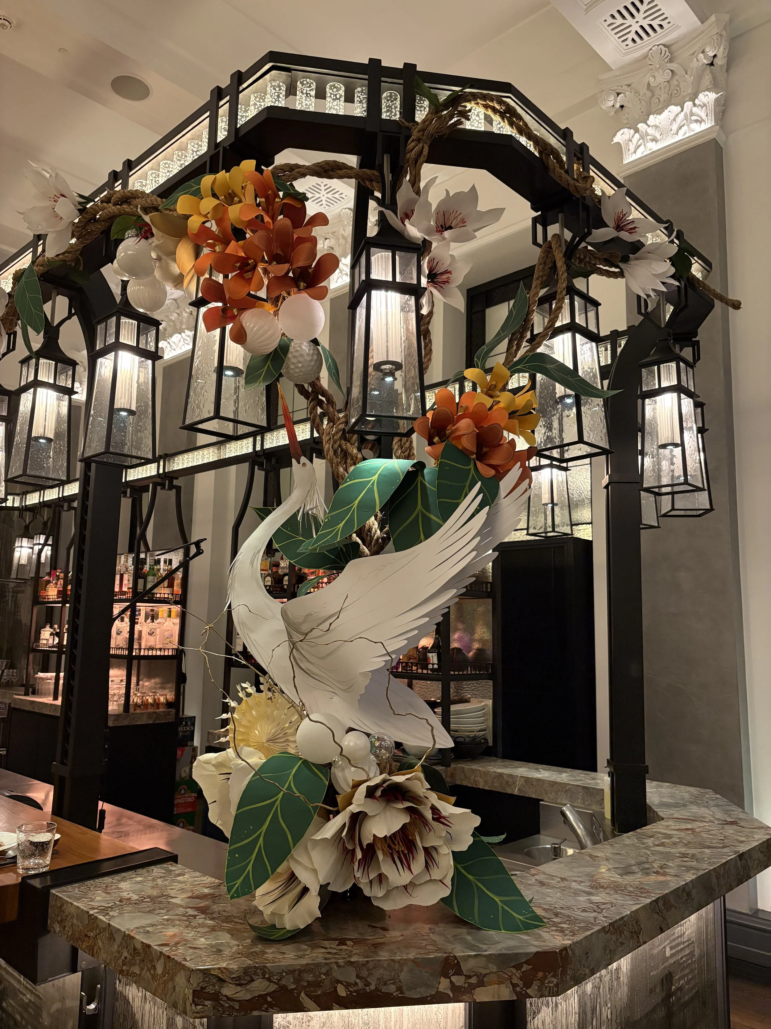 Crane display for Saicho Sparkling Tea Company