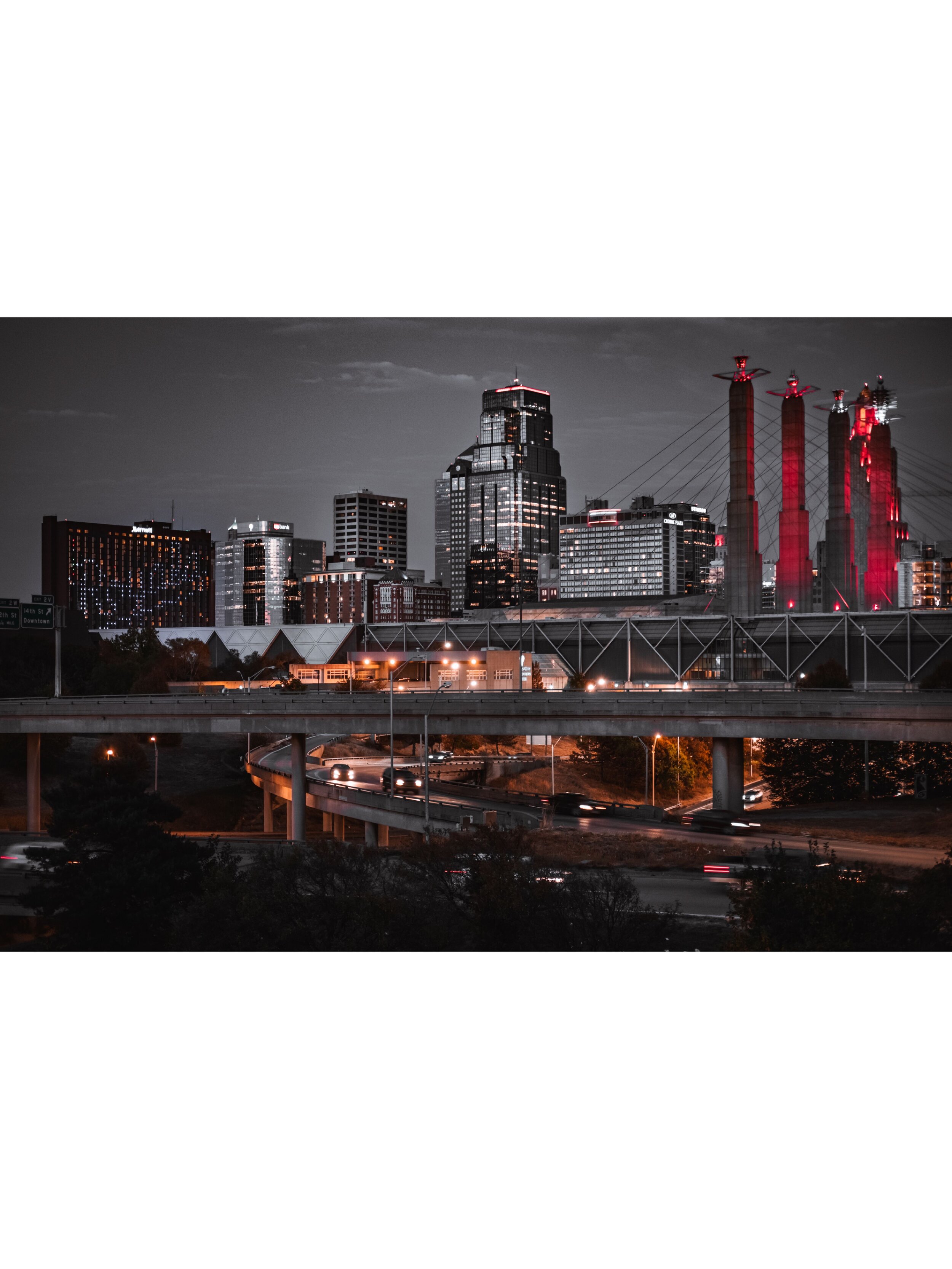 Kansas City cityscape at night