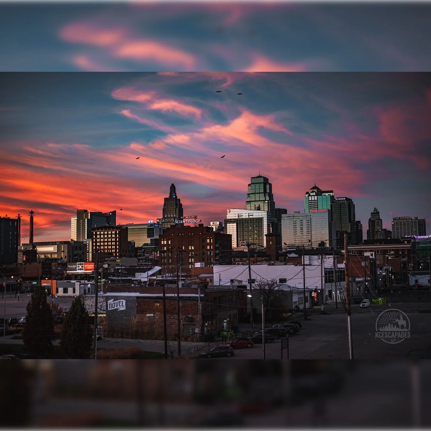 Kansas City showed off tonight. The sunset washed the skyline in color, and the new Rock Island Bridge lights added a warm touch along the river.

Grateful for evenings like this&mdash;simple, steady, and worth stopping for.

#KansasCity #RockIslandB