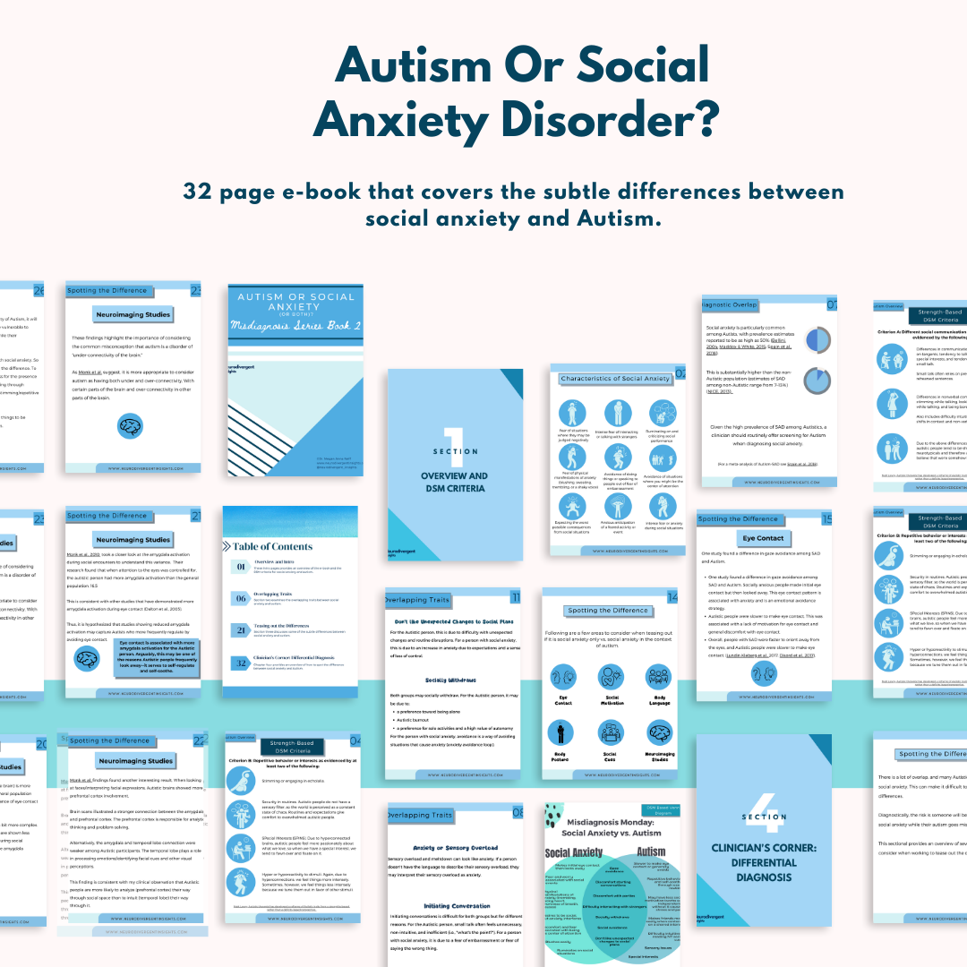 Social Anxiety vs. Autism (ebook) — Insights of a Neurodivergent Clinician
