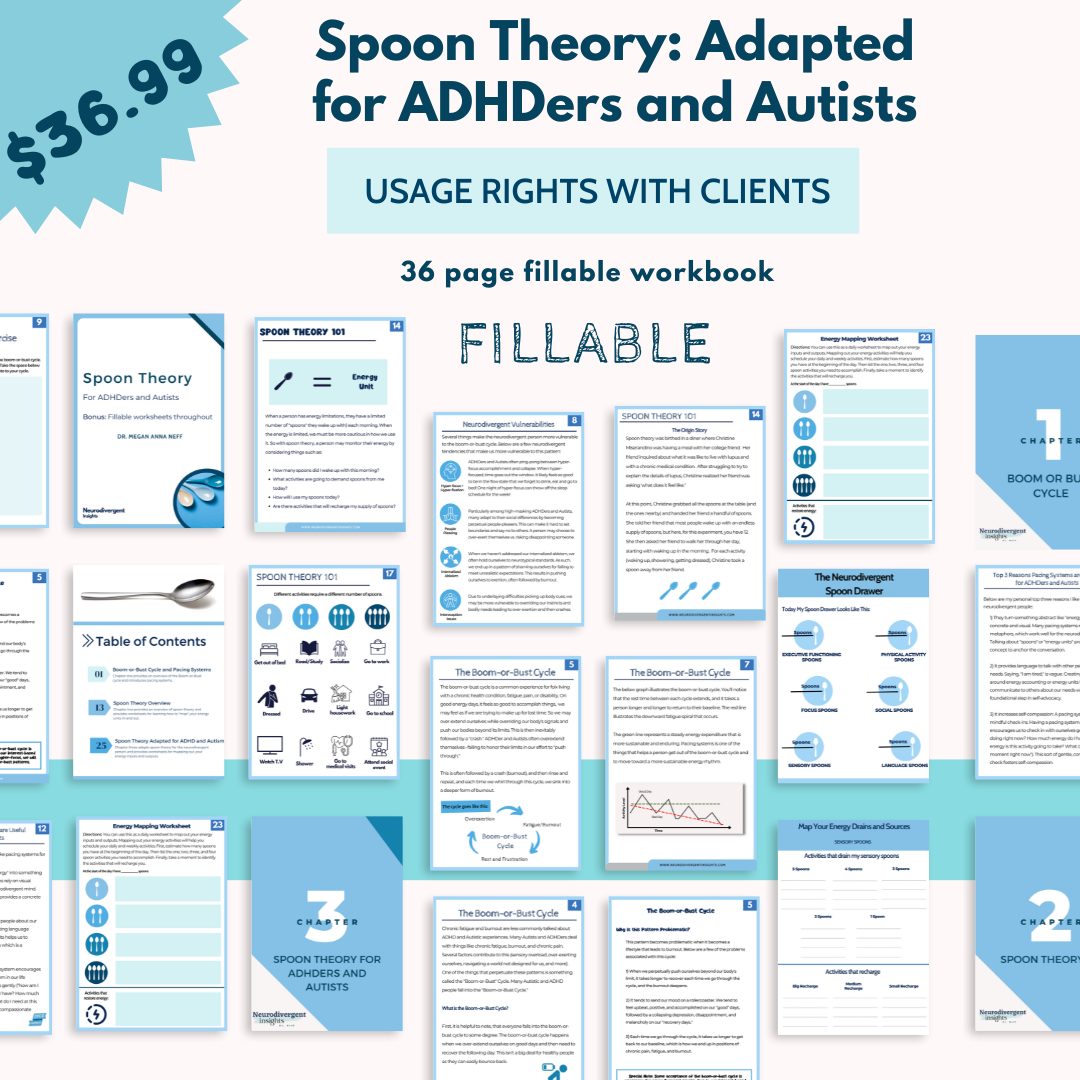 ADHD and Autism Spoon Theory Workbook Neurodivergent Insights — Insights of a Neurodivergent