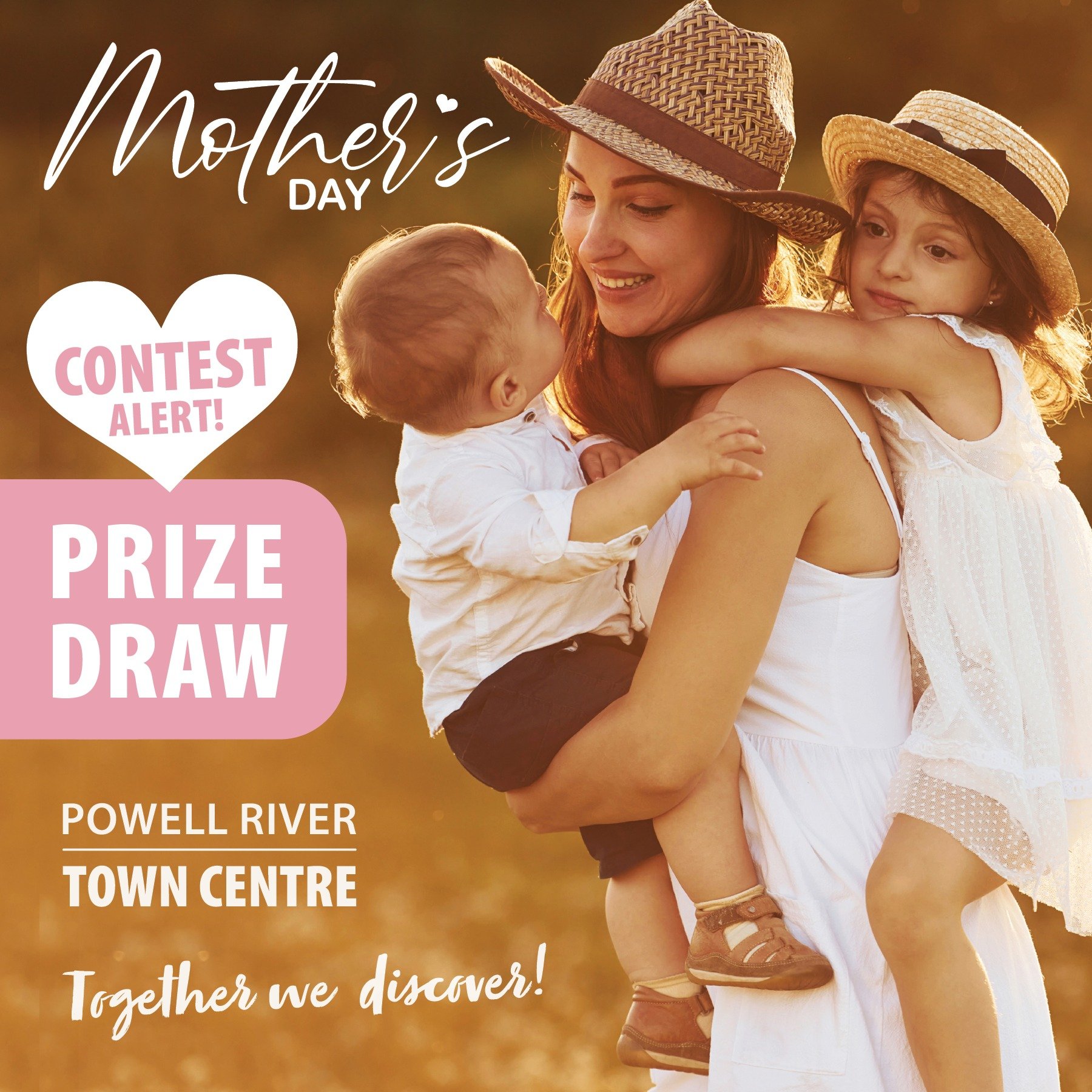 ❤️ MOTHER'S DAY CONTEST ALERT!! ❤️
.
The Powell River Town Centre has put together an AMAZING MOTHER'S DAY PRIZE DRAW that's FREE to enter!
.
Our Mother's Day Prize includes:
&bull; 2-nights oceanfront accommodation at the Beach Gardens Resort &amp; 