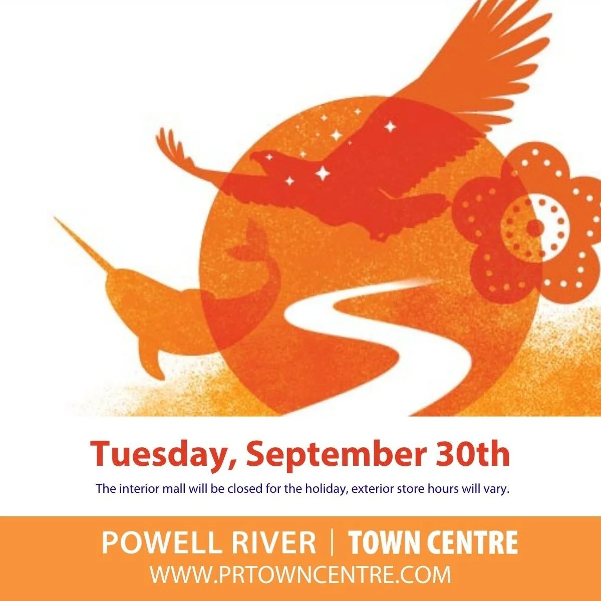 Please note that the mall will be closed in observance of Truth and Reconciliation Day.
